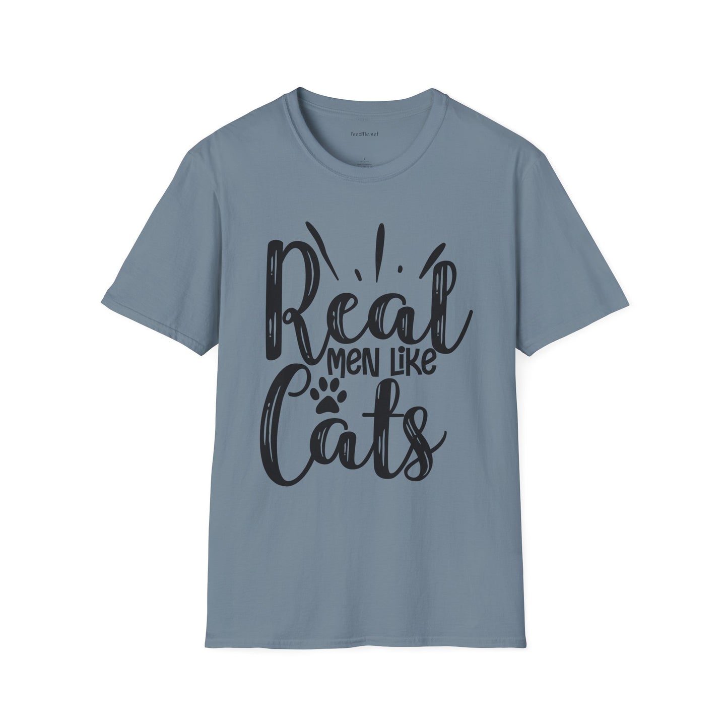 Real Men Like Cats Unisex Soft Style T-Shirt 100% Cotton Graphic