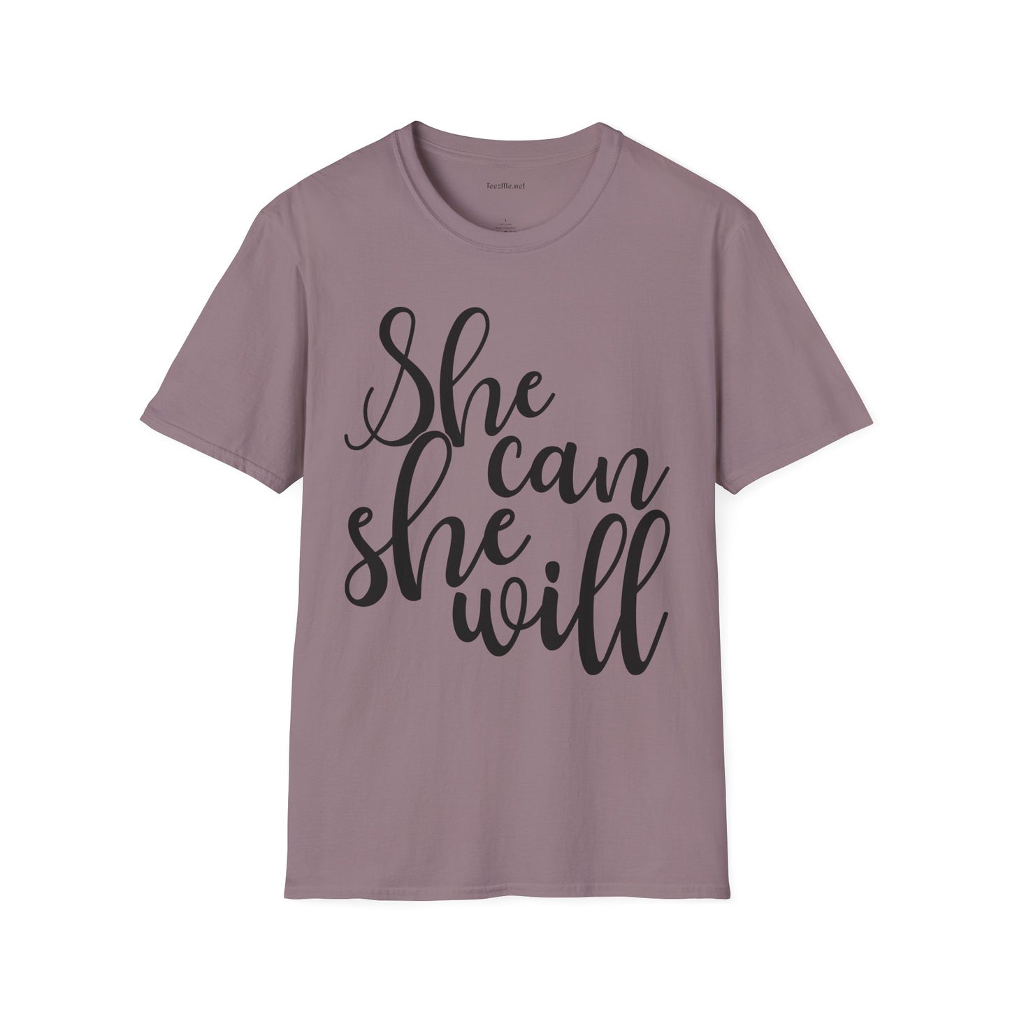 She Can She Will 01 Unisex Soft Style T-Shirt 100% Cotton Graphic