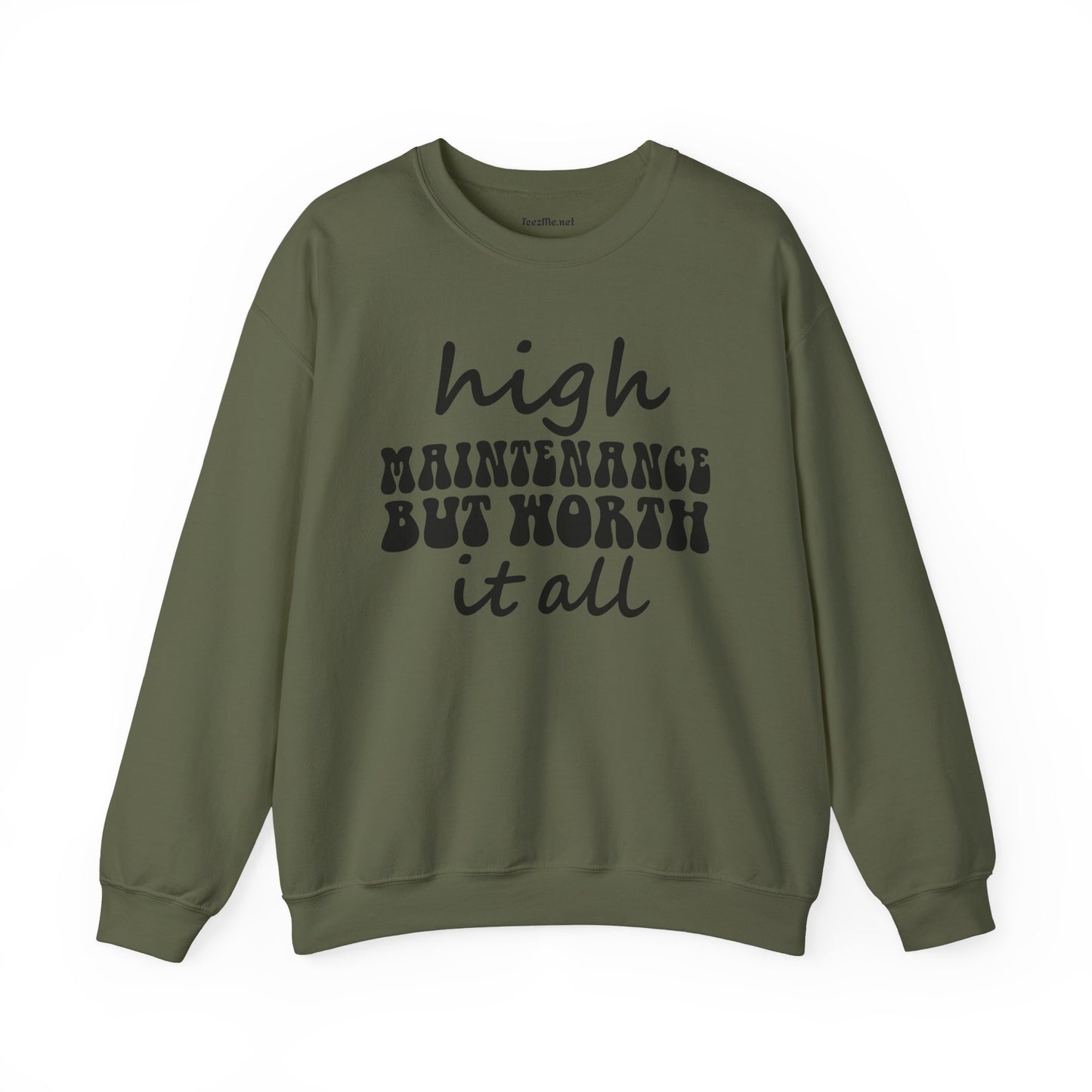High Maintenance Worth It 01 Unisex Heavy Blend™ Crewneck Sweatshirt Graphic