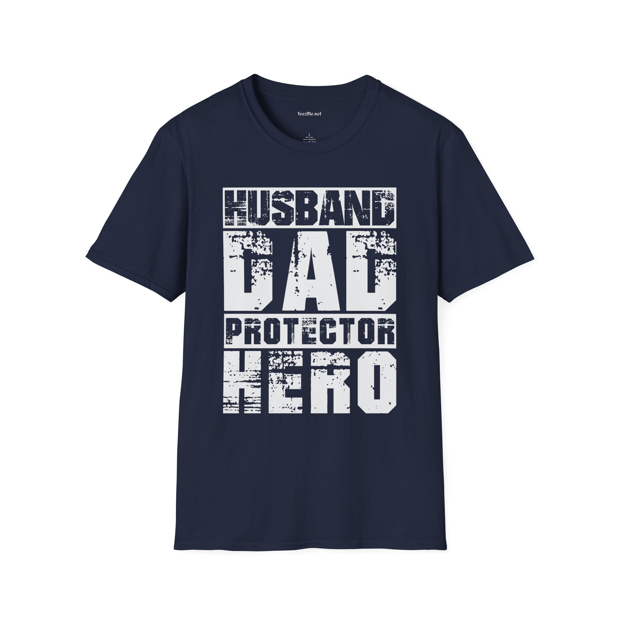 Husband Dad Protector Hero Unisex Soft Style T-Shirt 100% Cotton Graphic