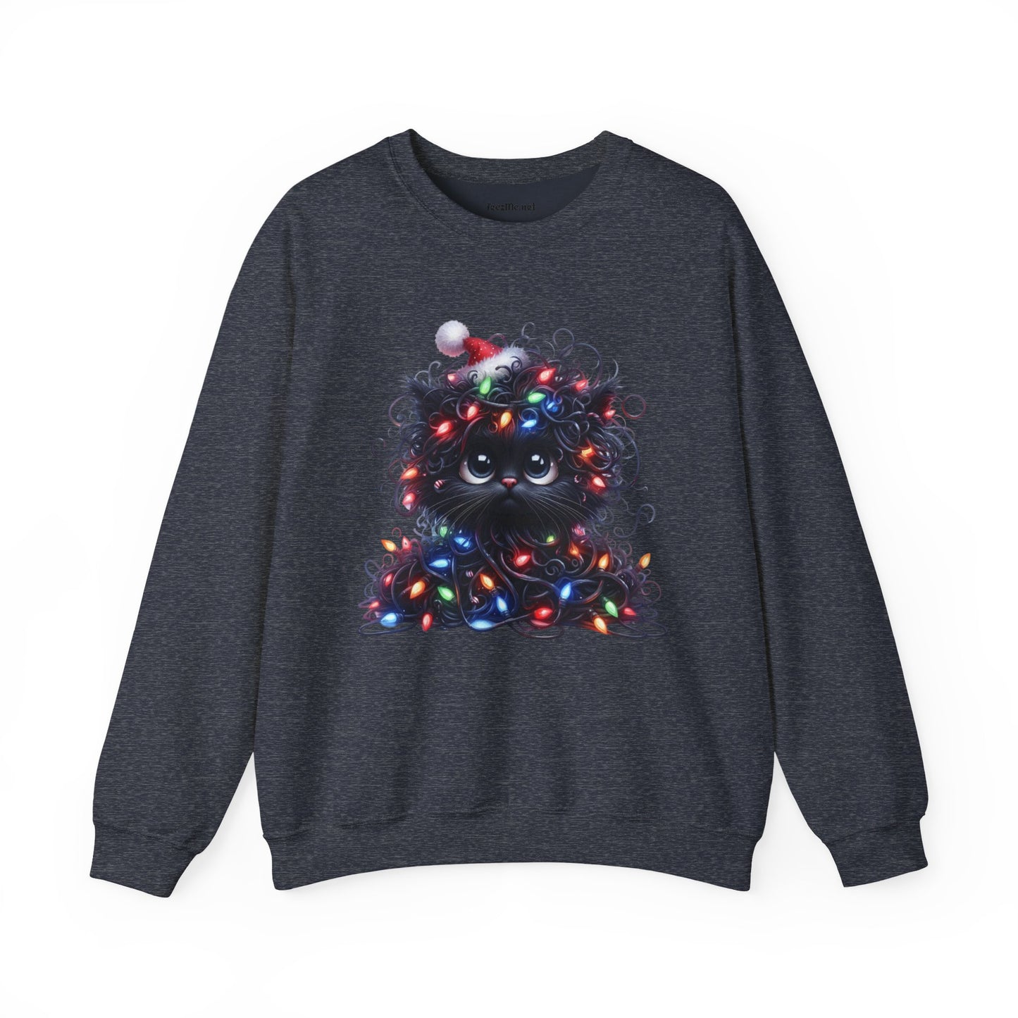 Funny Christmas Black Cat 02 Unisex Heavy Blend™ Crewneck Sweatshirt