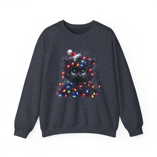 Funny Christmas Black Cat 02 Unisex Heavy Blend™ Crewneck Sweatshirt