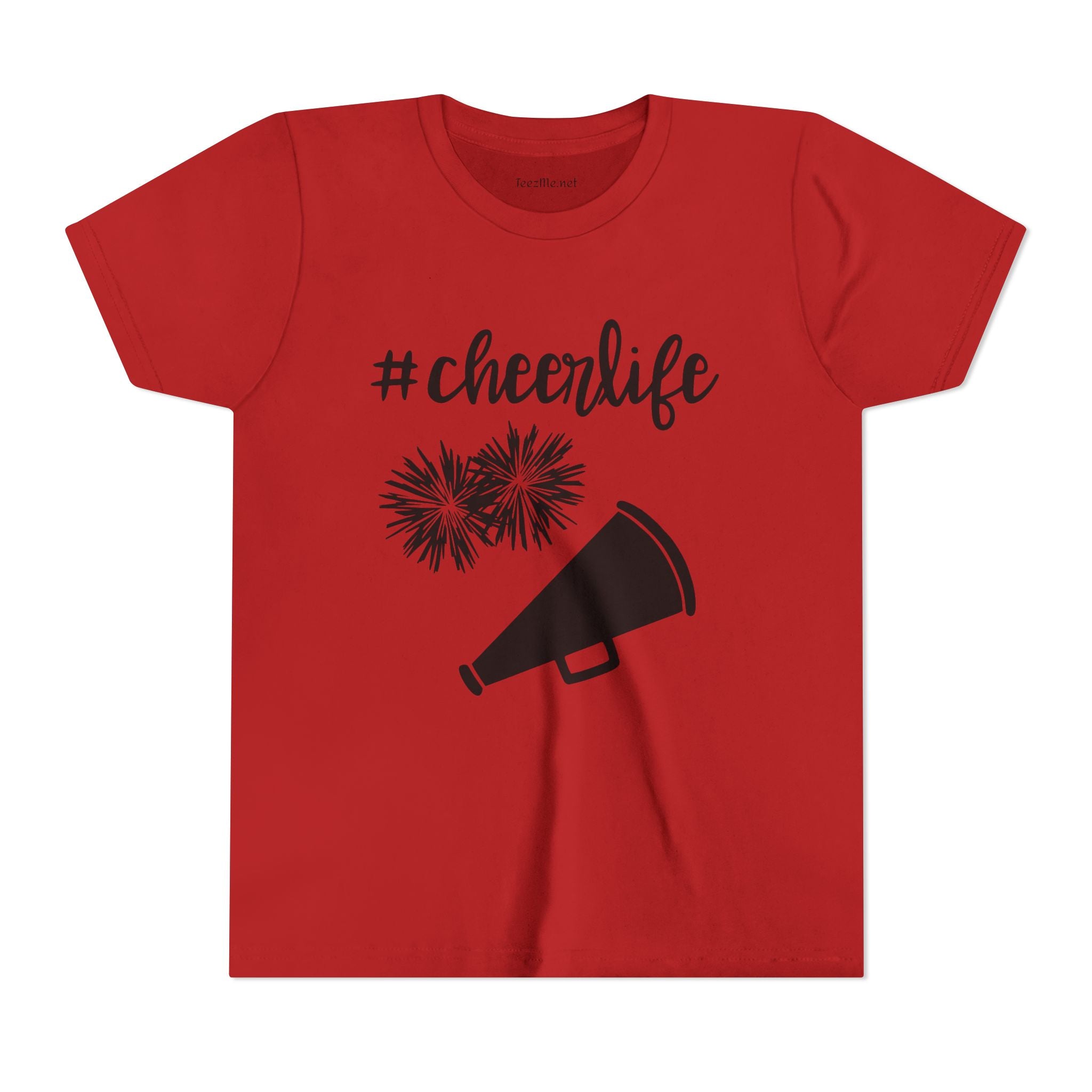 Youth Cheer Tee - “#cheerlife” Megaphone & Pom Design