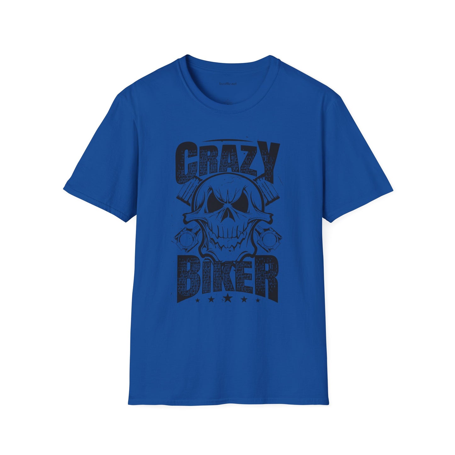 Crazy Biker Unisex Softstyle T-Shirt 100% Cotton Graphic