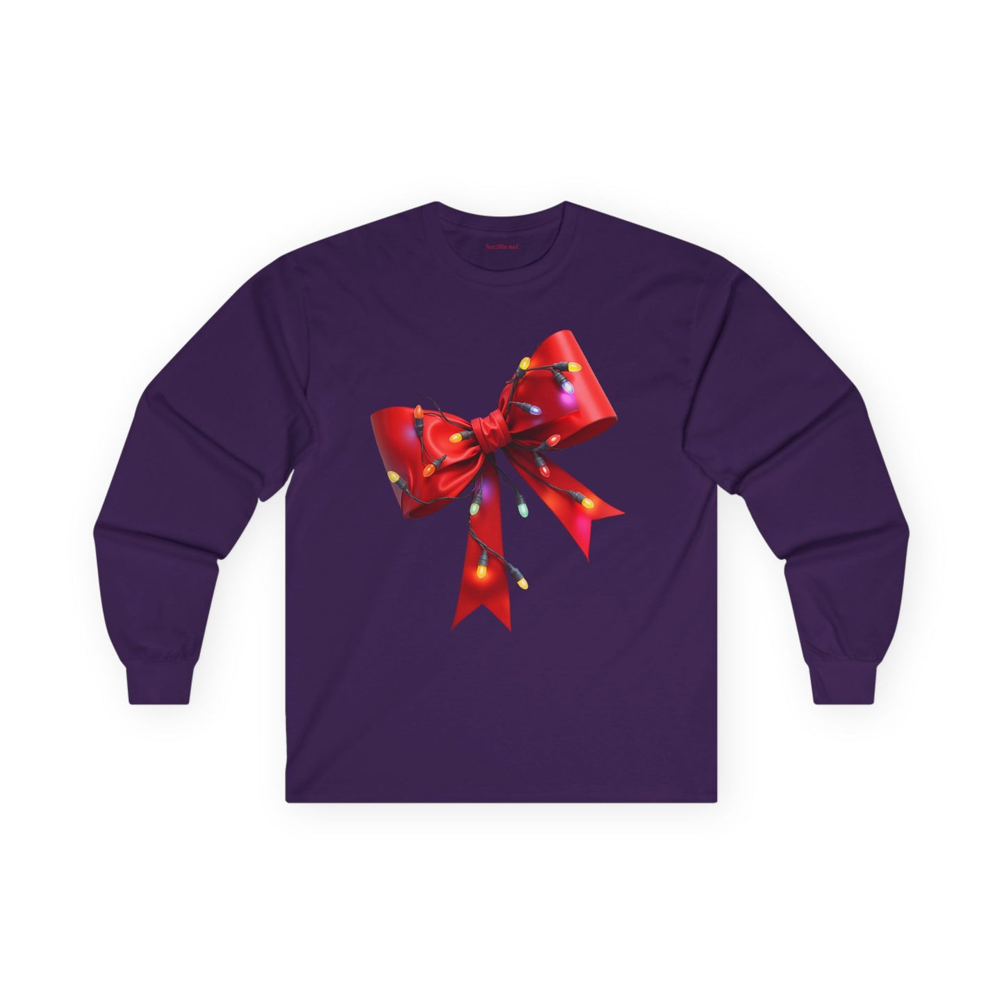 Red Bow with Lights Unisex Ultra Cotton Long Sleeve Tee