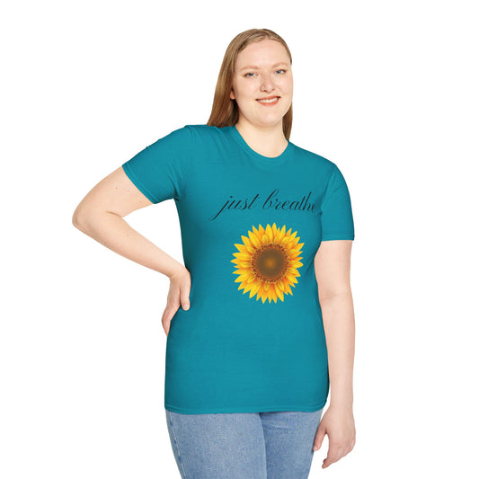 Just breathe - Unisex Softstyle T-Shirt 100% Cotton Graphic