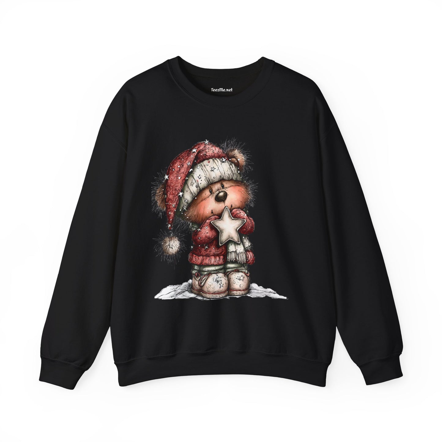 Whimsical Christmas Bear Unisex Heavy Blend™ Crewneck Sweatshirt