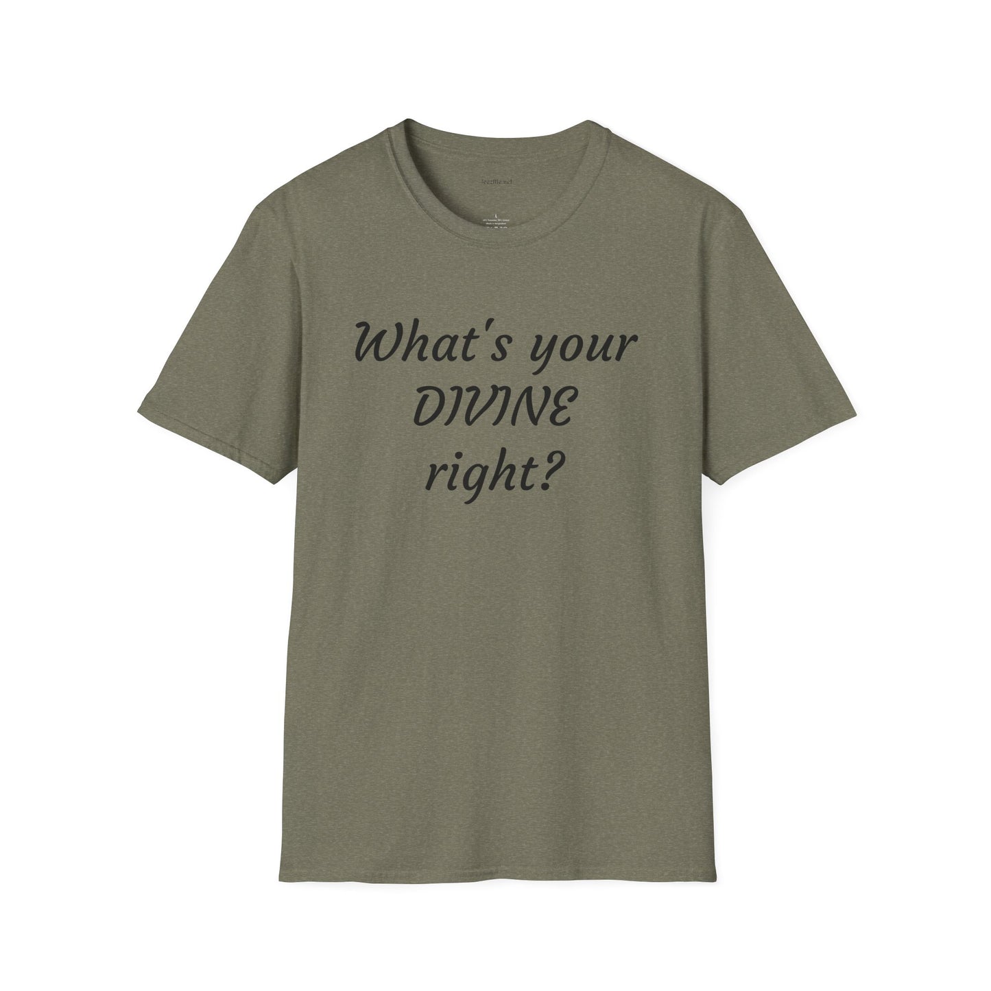 What's your DIVINE right? - Unisex Softstyle T-Shirt 100% Cotton Graphic