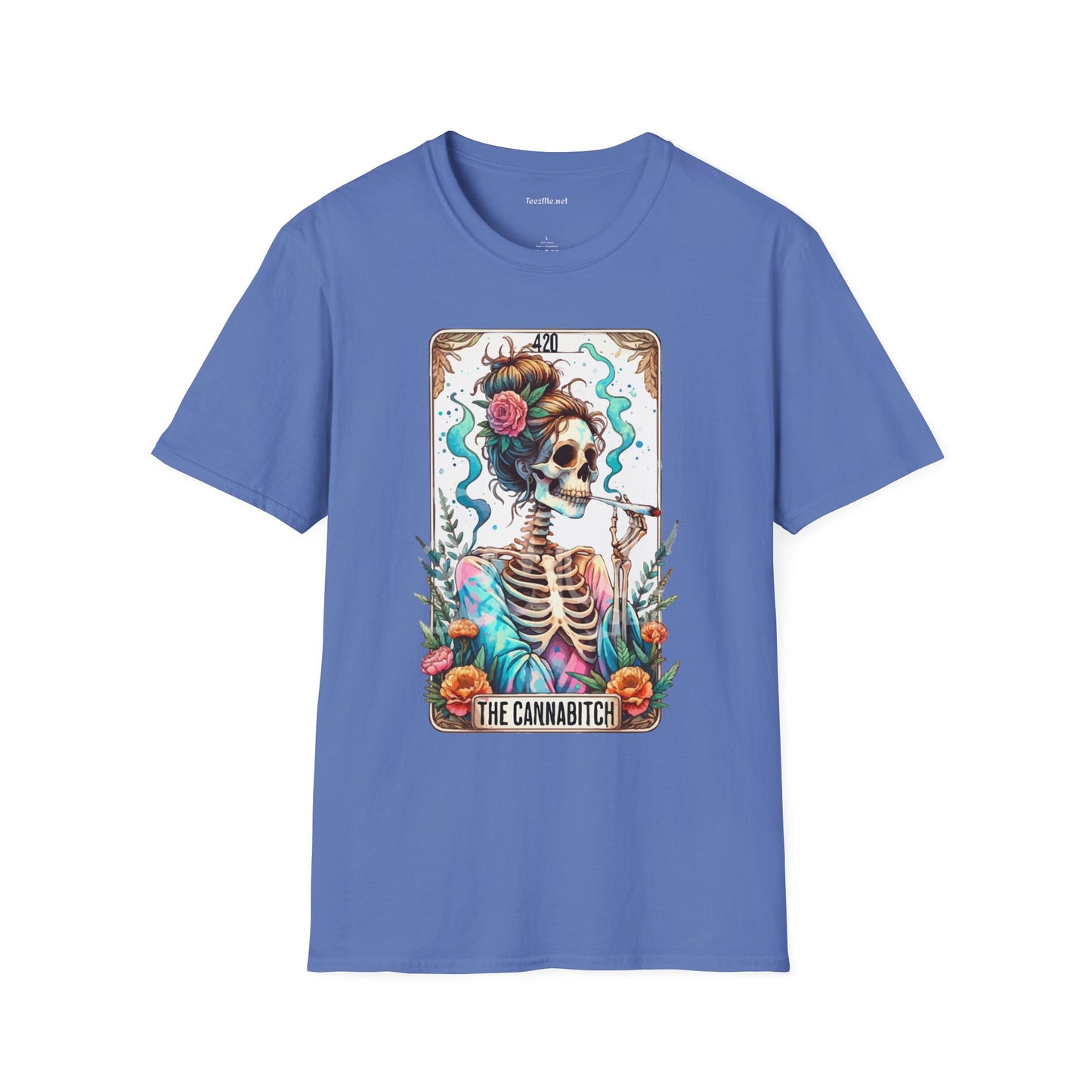 Boho Stoner Skeleton Cannabitch Unisex Softstyle T-Shirt 100% Cotton Graphic