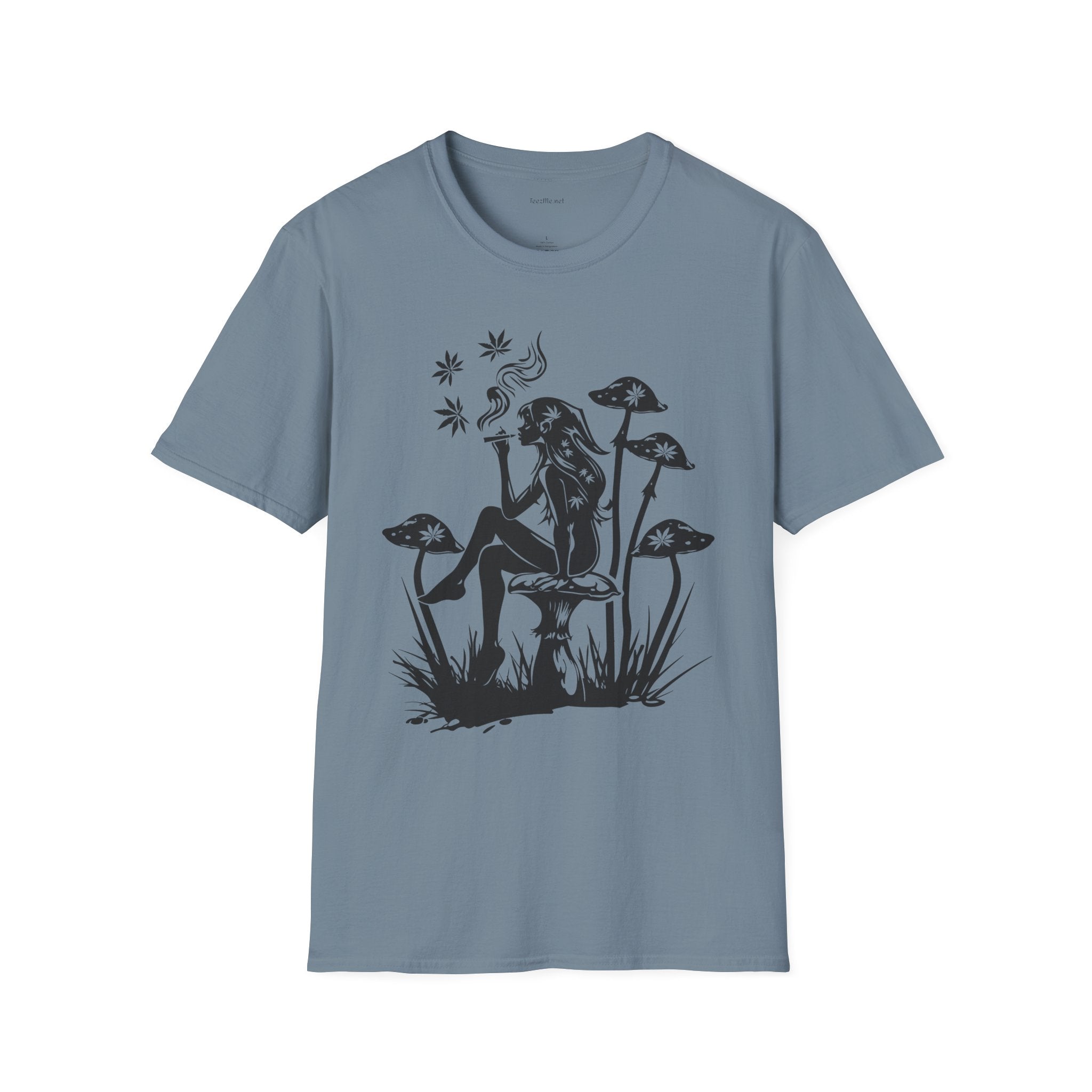 Fairy Smoking Weed Unisex Softstyle T-Shirt 100% Cotton Graphic