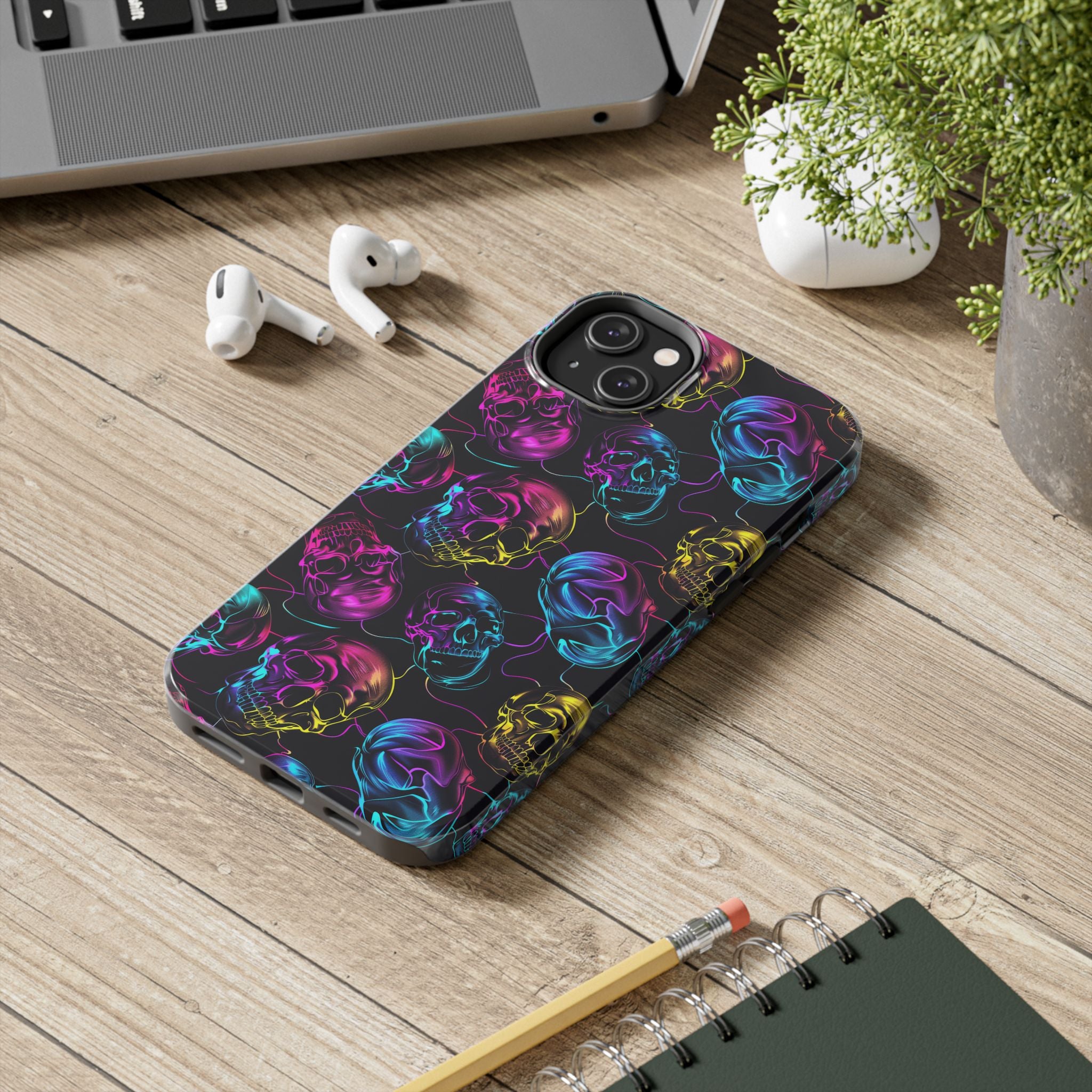 Neon Skull Cell Phone Case Tough Phone Cases