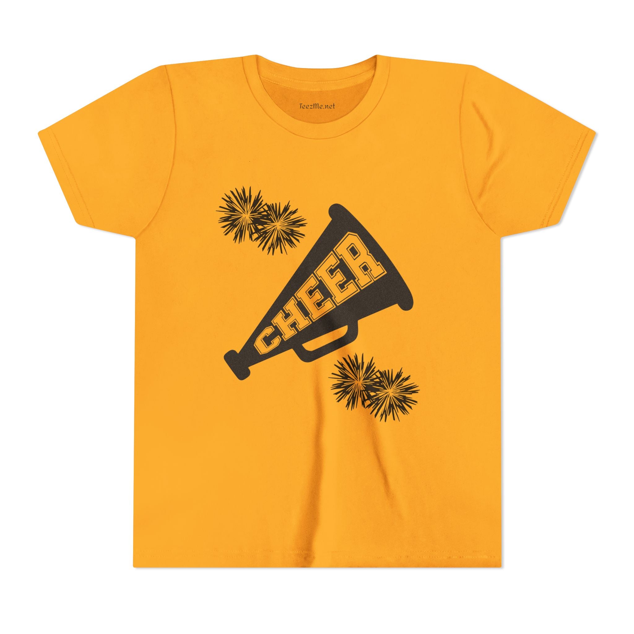 Youth Cheer Megaphone T‑Shirt – Pom Pom Cheerleader Tee