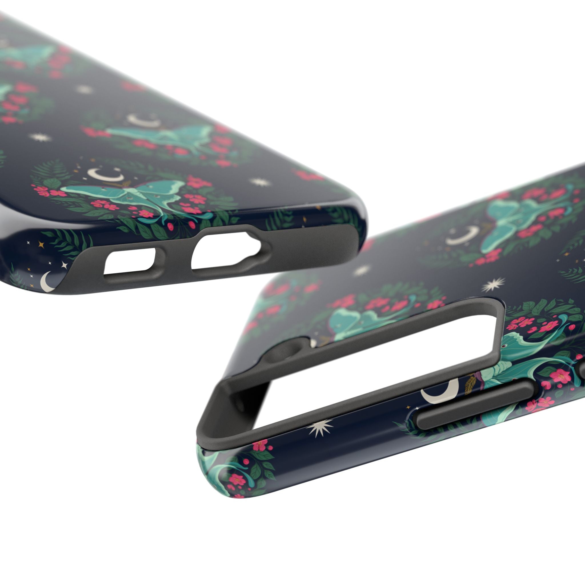 Moon Moth Tough Phone Case — Botanical Nightscape Protective Cover