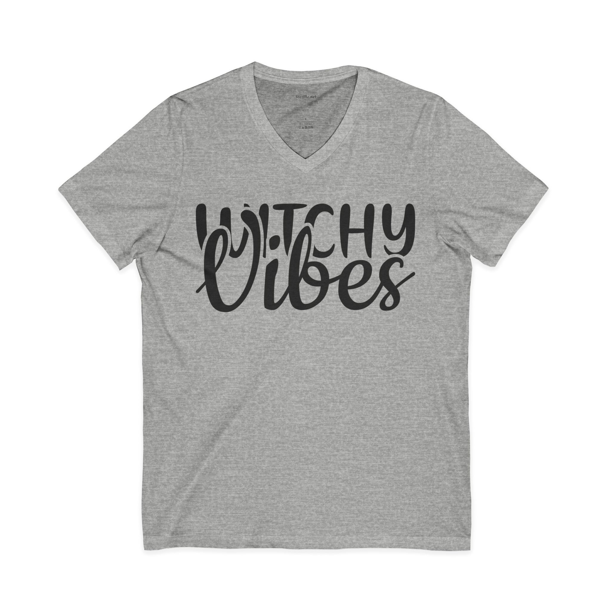 Witchy Vibes V-Neck Tee — Halloween Witch Shirt for Spooky Season