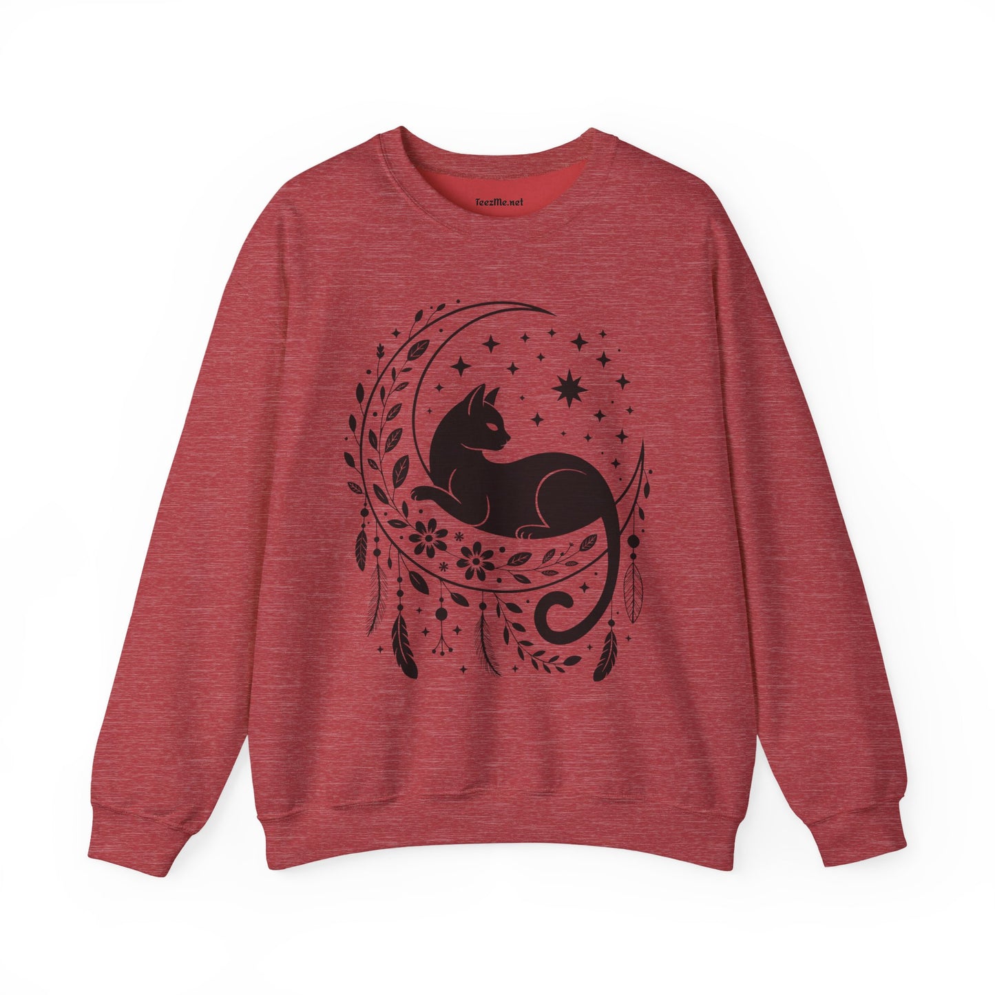 Black Cat Moon Silhouette Unisex Heavy Blend™ Crewneck Sweatshirt Graphic
