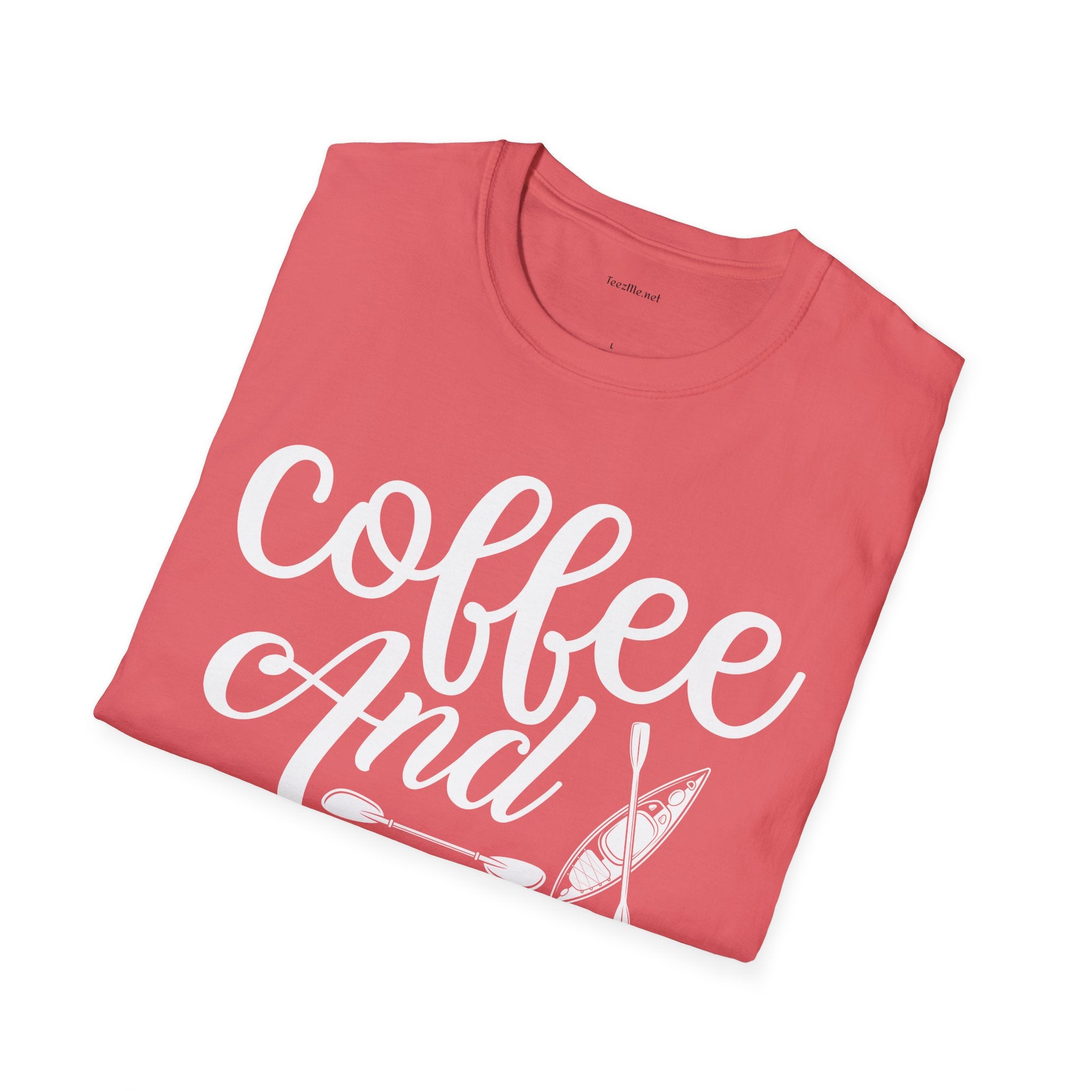 Coffee and Kayaks - Unisex Softstyle T-Shirt 100% Cotton Graphic