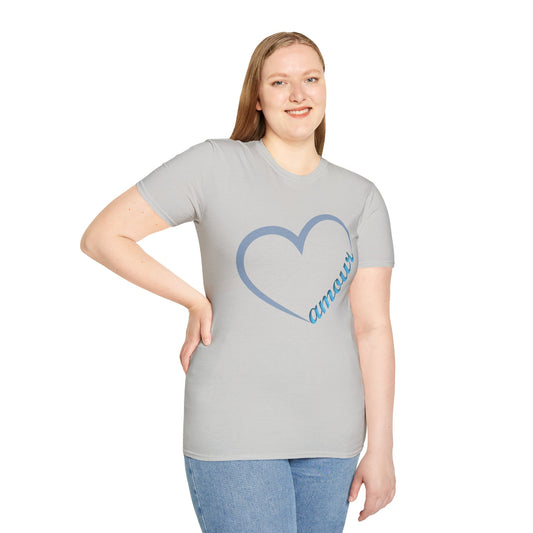 Amour (Turquoise) Unisex Softstyle T-Shirt 100% Cotton Graphic
