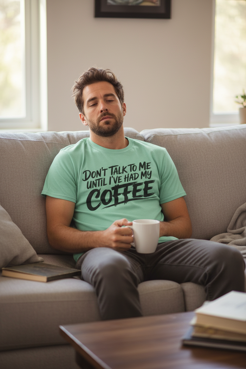 Coffee T‑Shirt — "Don't Talk to Me Until I've Had My Coffee" Graphic Tee