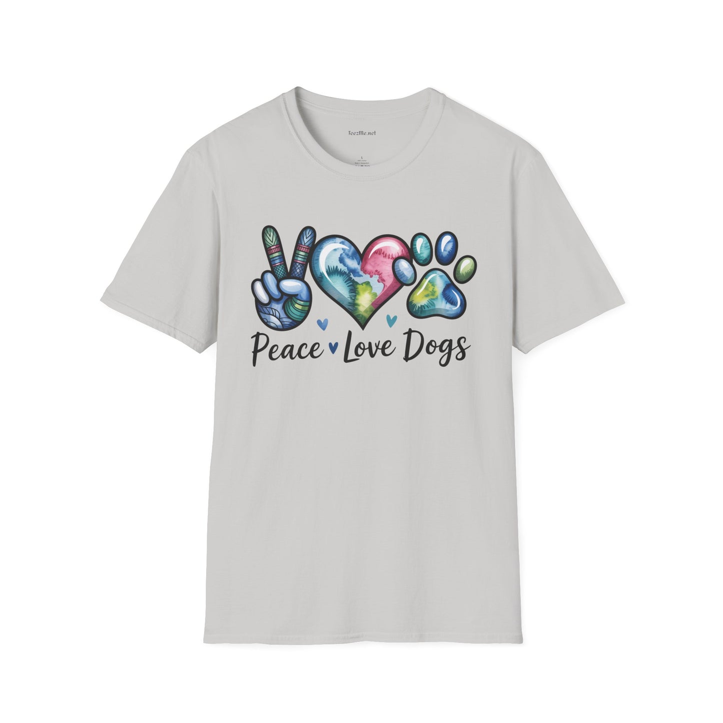 Peace Love Dogs Unisex Soft Style T-Shirt 100% Cotton Graphic