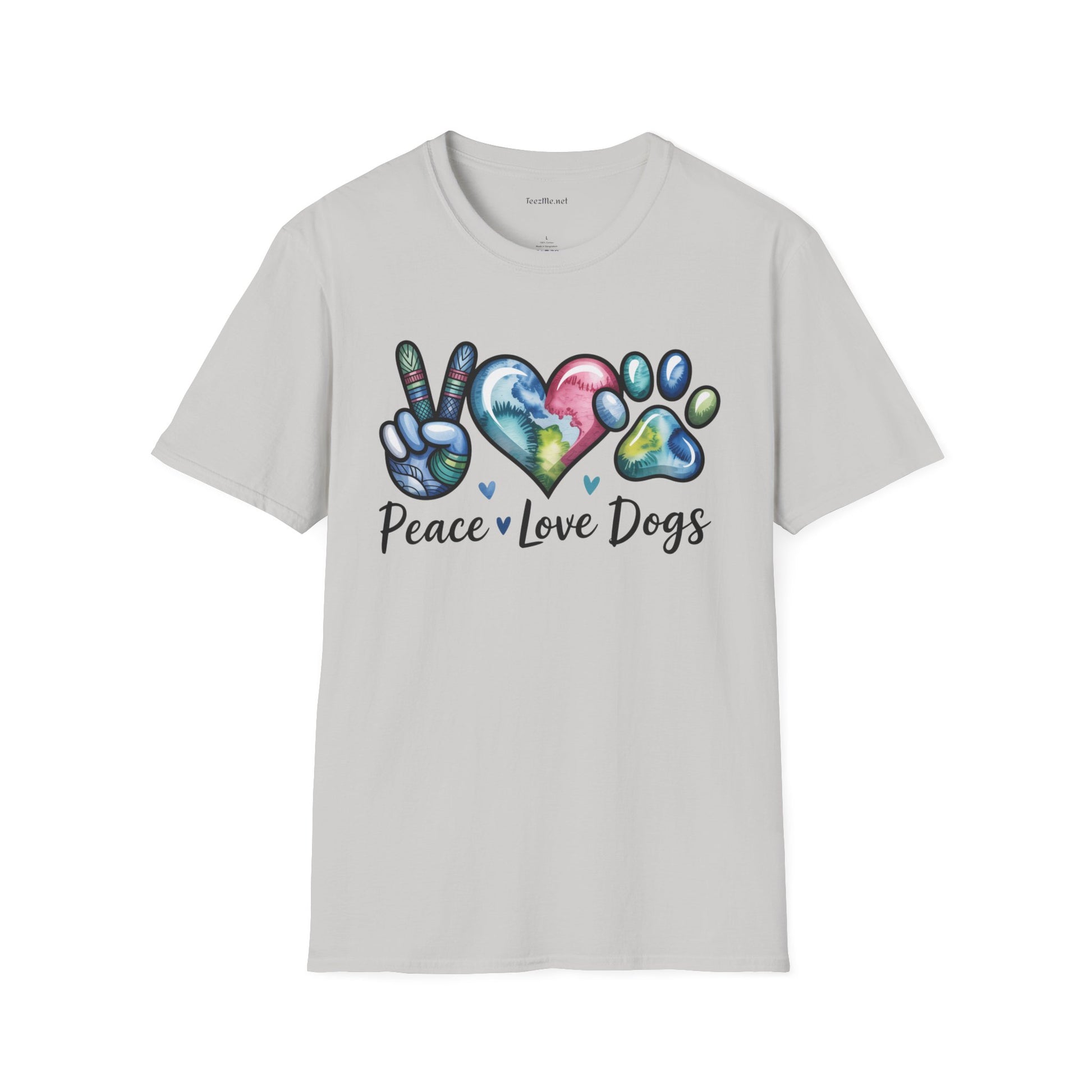 Peace Love Dogs Unisex Soft Style T-Shirt 100% Cotton Graphic