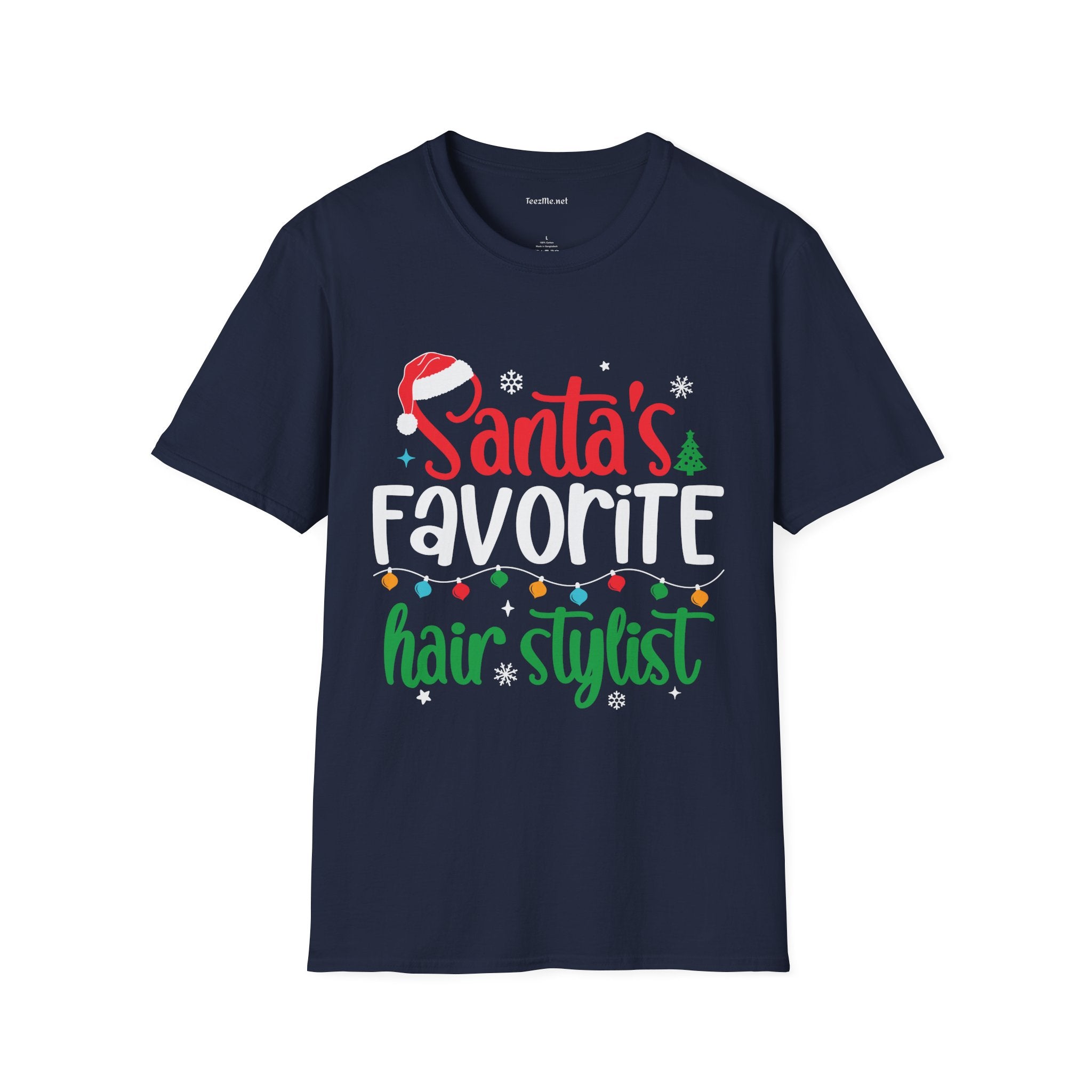 Santa’s Favorite Hair Stylist T-Shirt — Festive Christmas Salon Gift