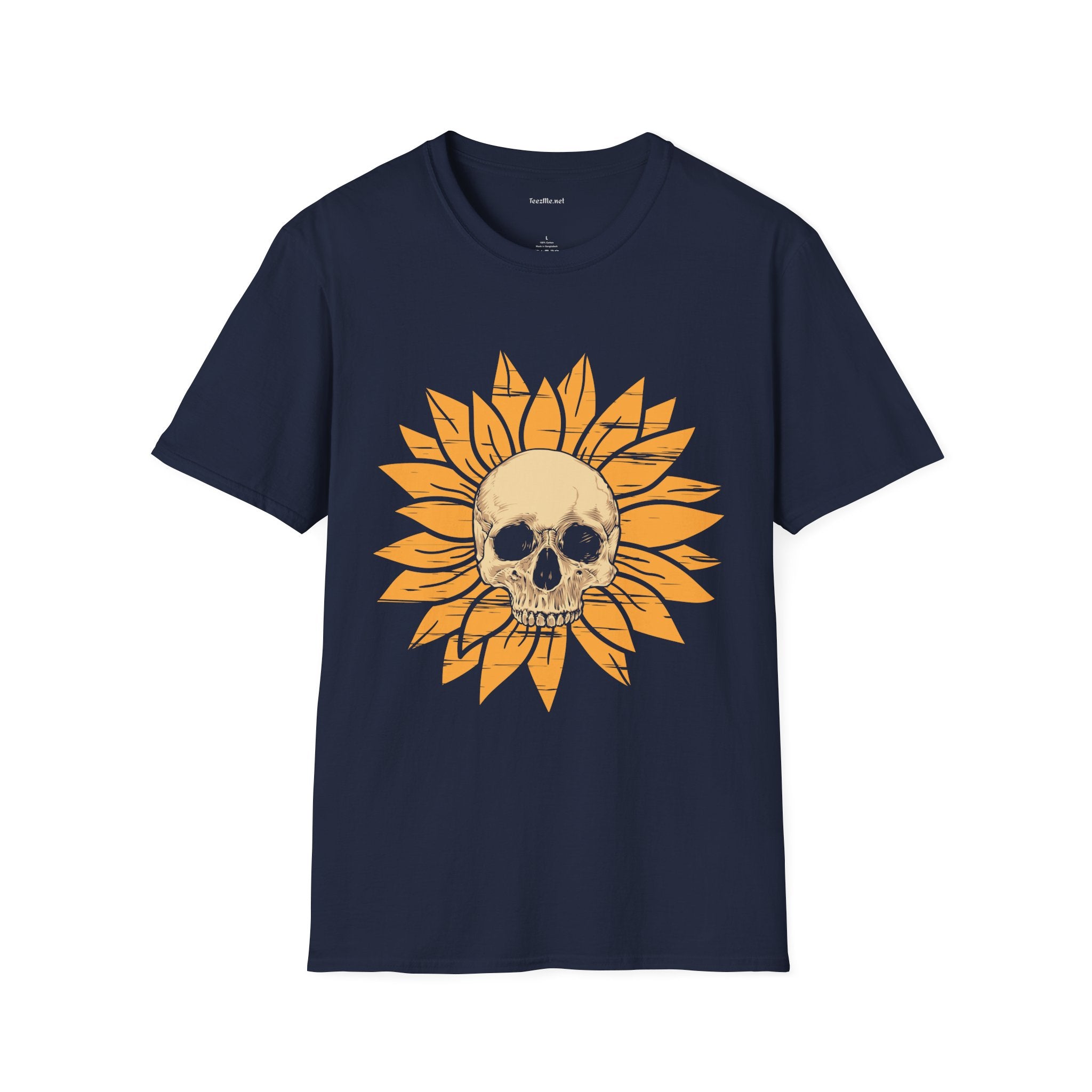 Skull Sunflower T-Shirt — Edgy Floral Graphic Tee