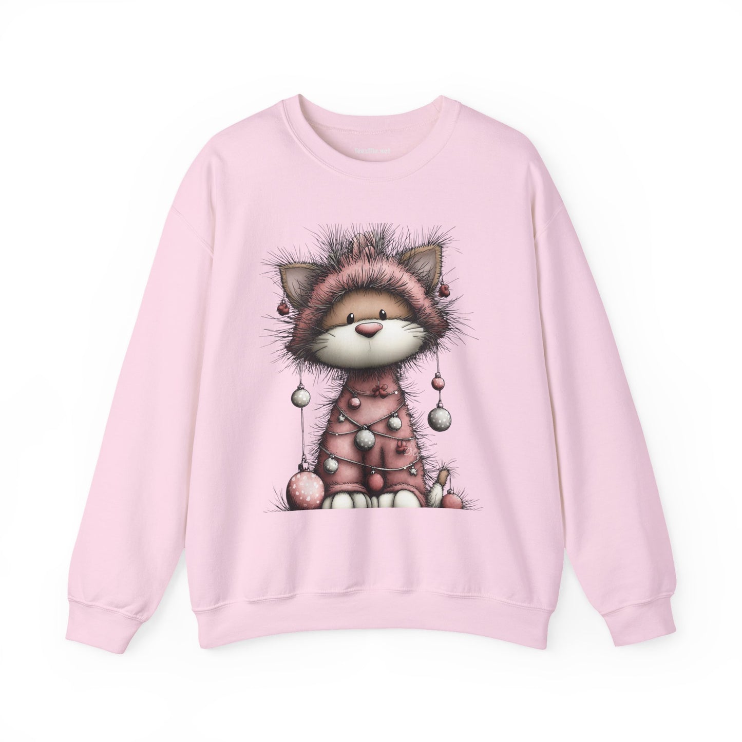 Whimsical Holiday Cat 02 Unisex Heavy Blend™ Crewneck Sweatshirt