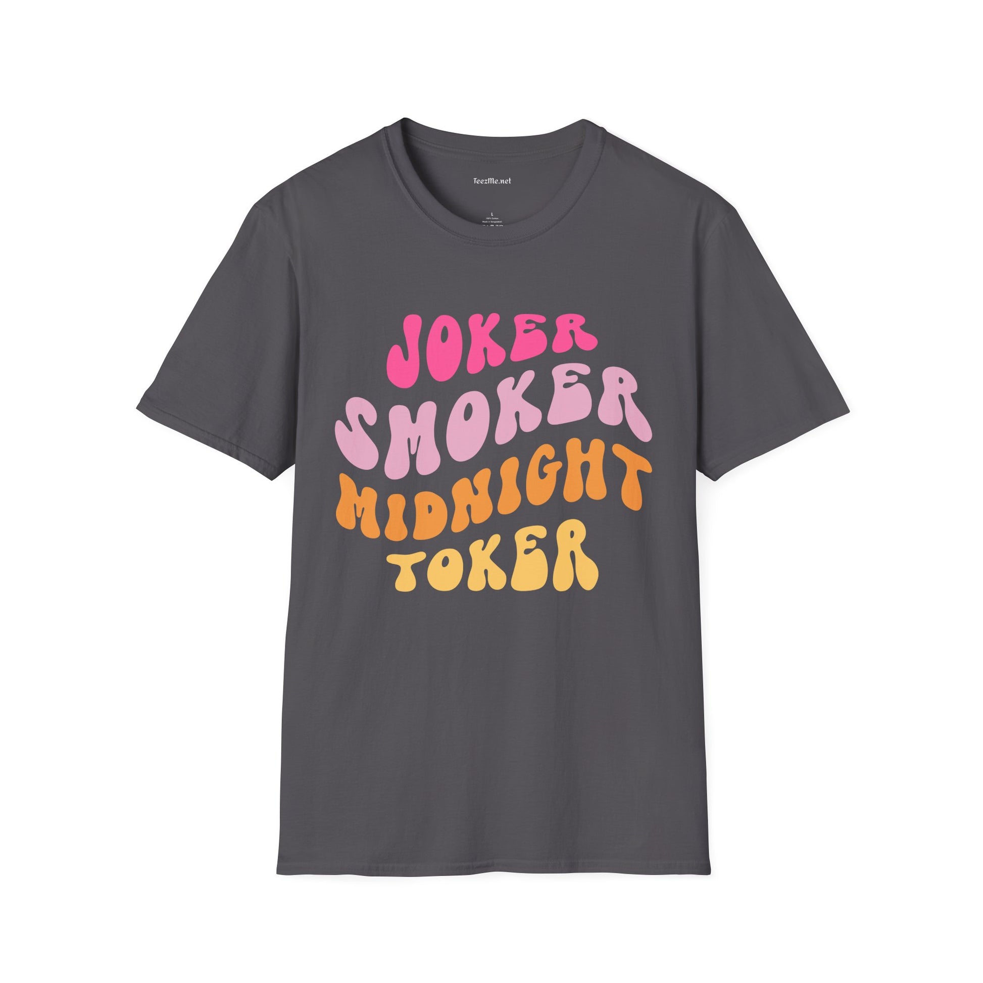Joker Smoker Midnight Toker Unisex Softstyle T-Shirt 100% Cotton Graphic