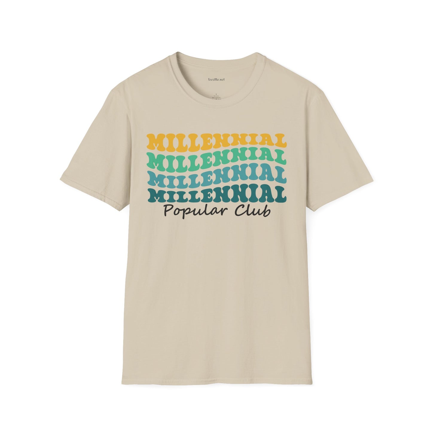 Millennial Popular Club Unisex Soft Style T-Shirt 100% Cotton Graphic