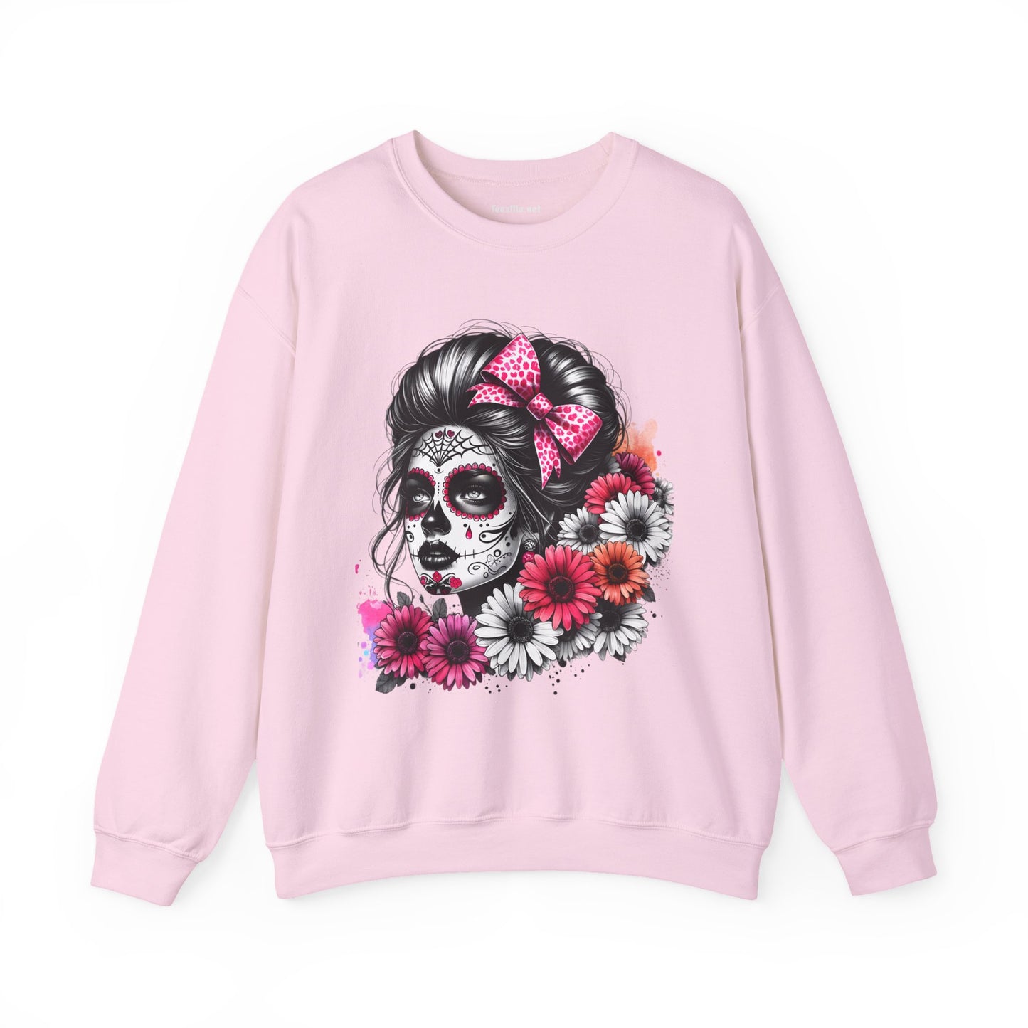 Day of the Dead Woman Sugar Skull Unisex Heavy Blend™ Crewneck Sweatshirt Graphic
