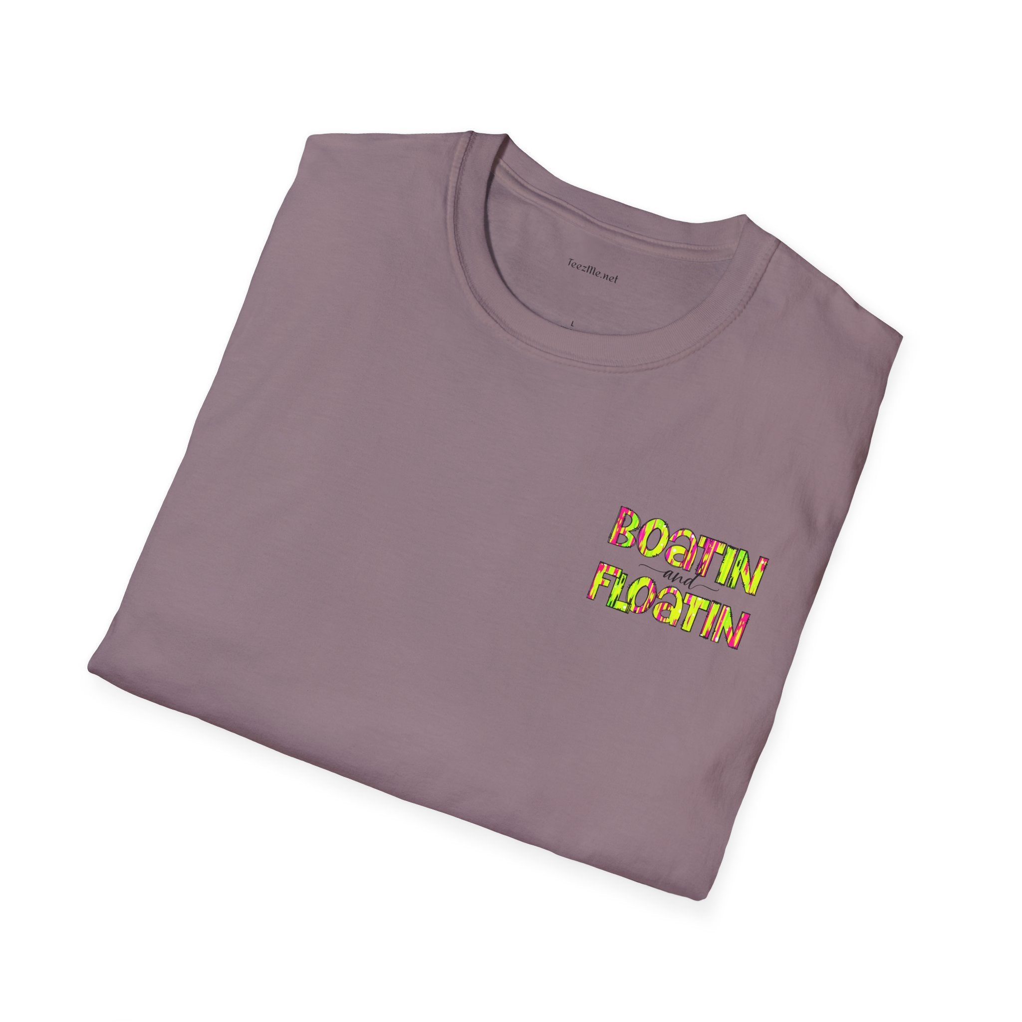 Boatin and Floatin (pocket size) - Unisex Softstyle T-Shirt 100% Cotton Graphic