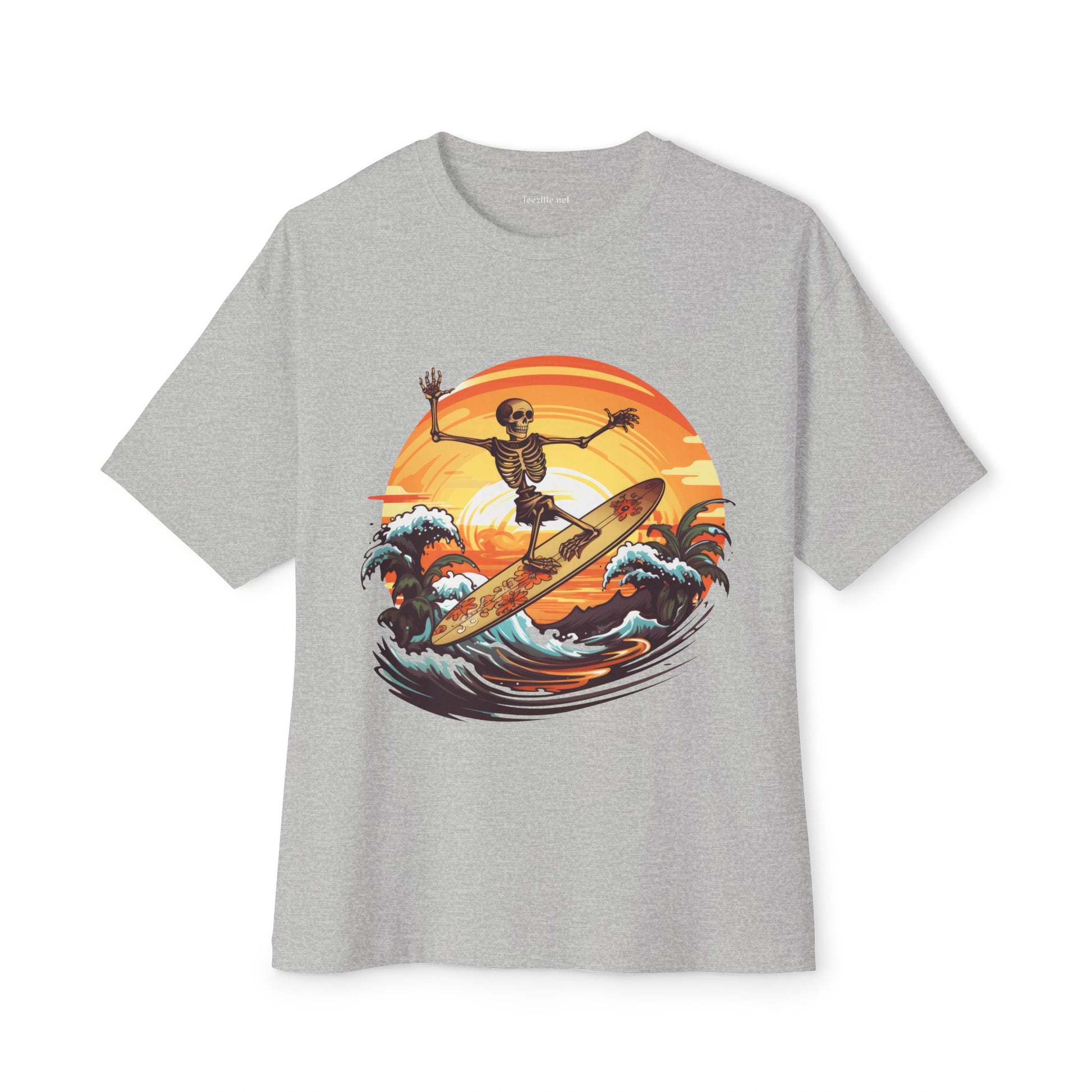 Skeleton Surfing1 - Unisex Oversized Boxy Tee
