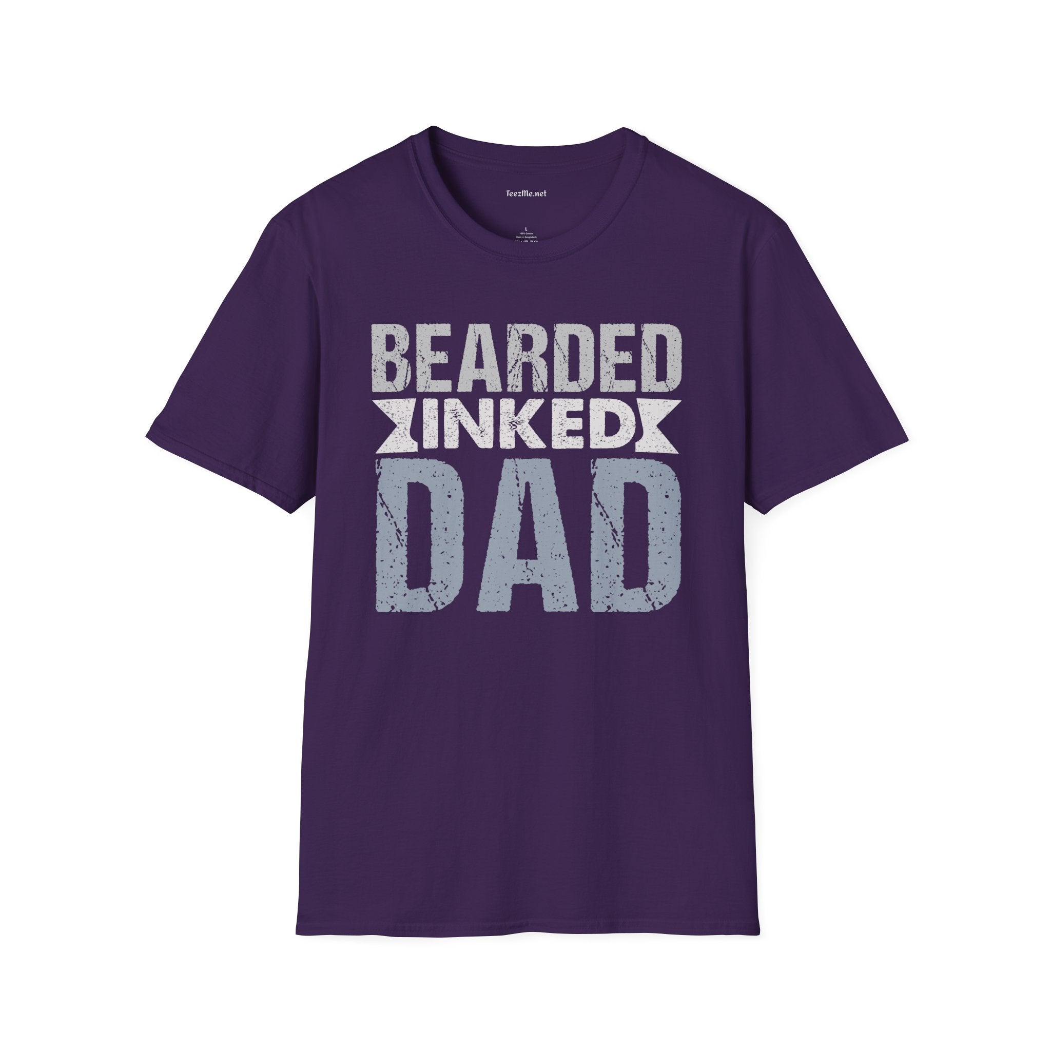 Bearded Inked Dad Unisex Style T-Shirt 100% Cotton Graphic