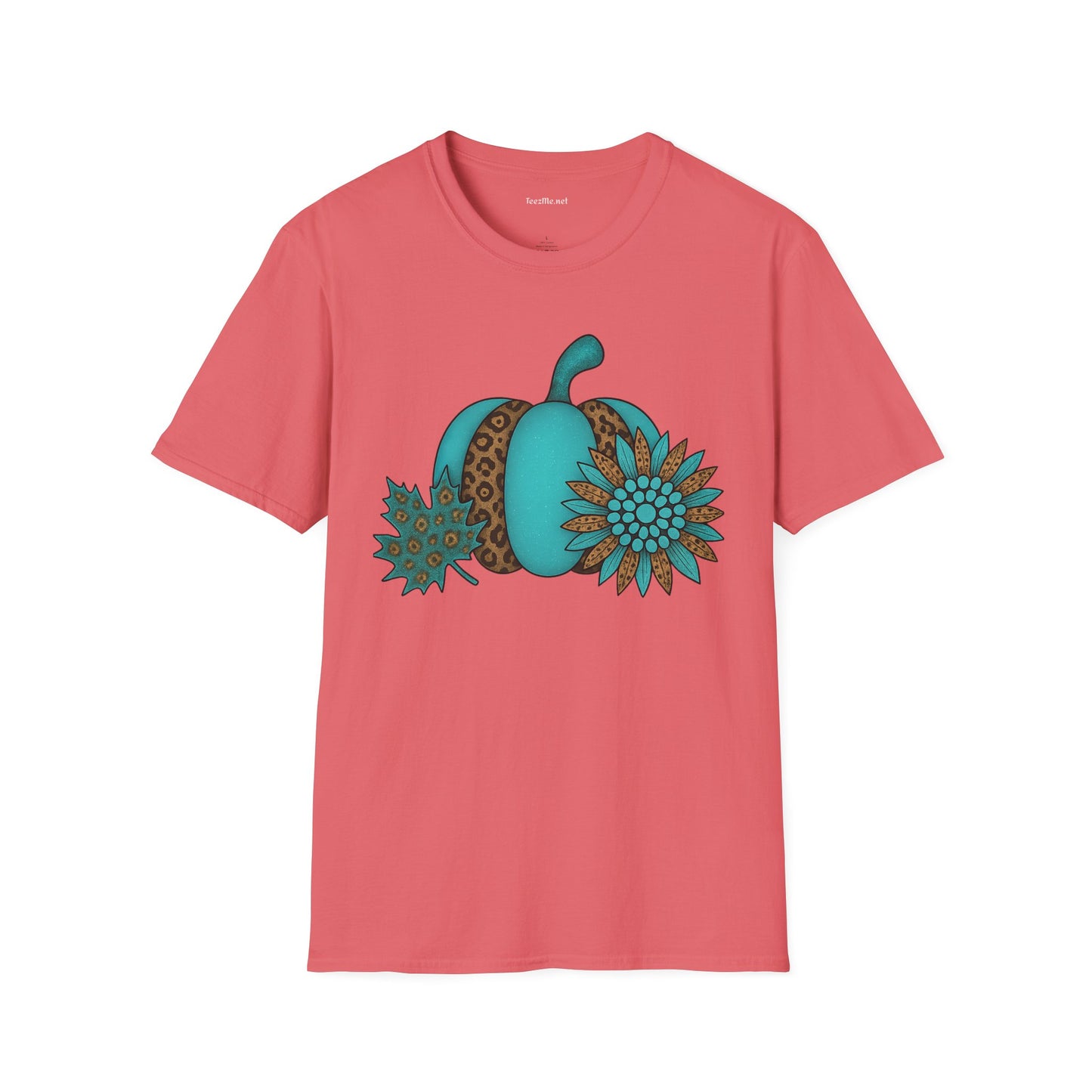 Turquoise Pumpkin Unisex Softstyle T-Shirt 100% Cotton