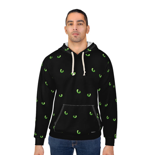 Green Cat Eyes Unisex Pullover Hoodie