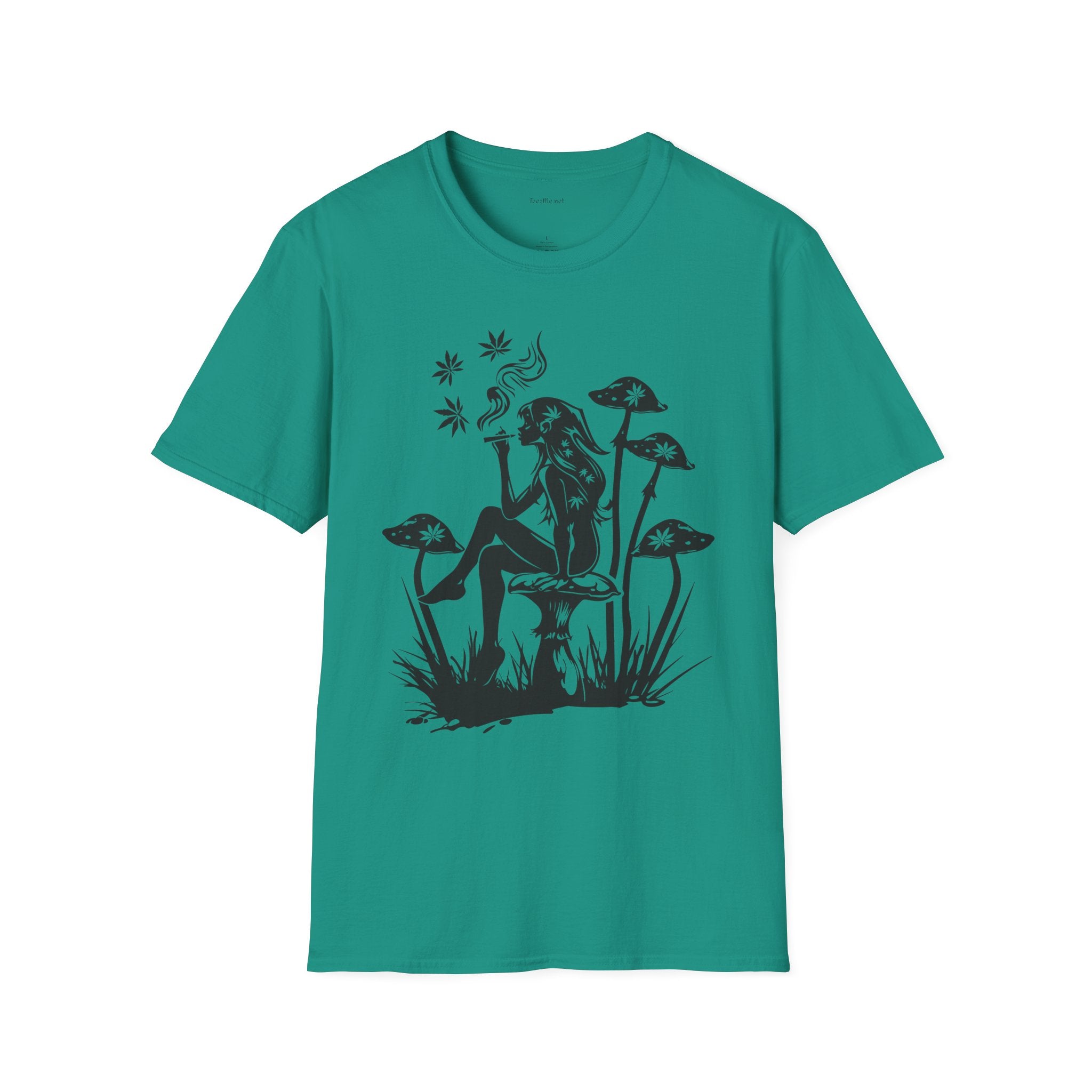 Fairy Smoking Weed Unisex Softstyle T-Shirt 100% Cotton Graphic