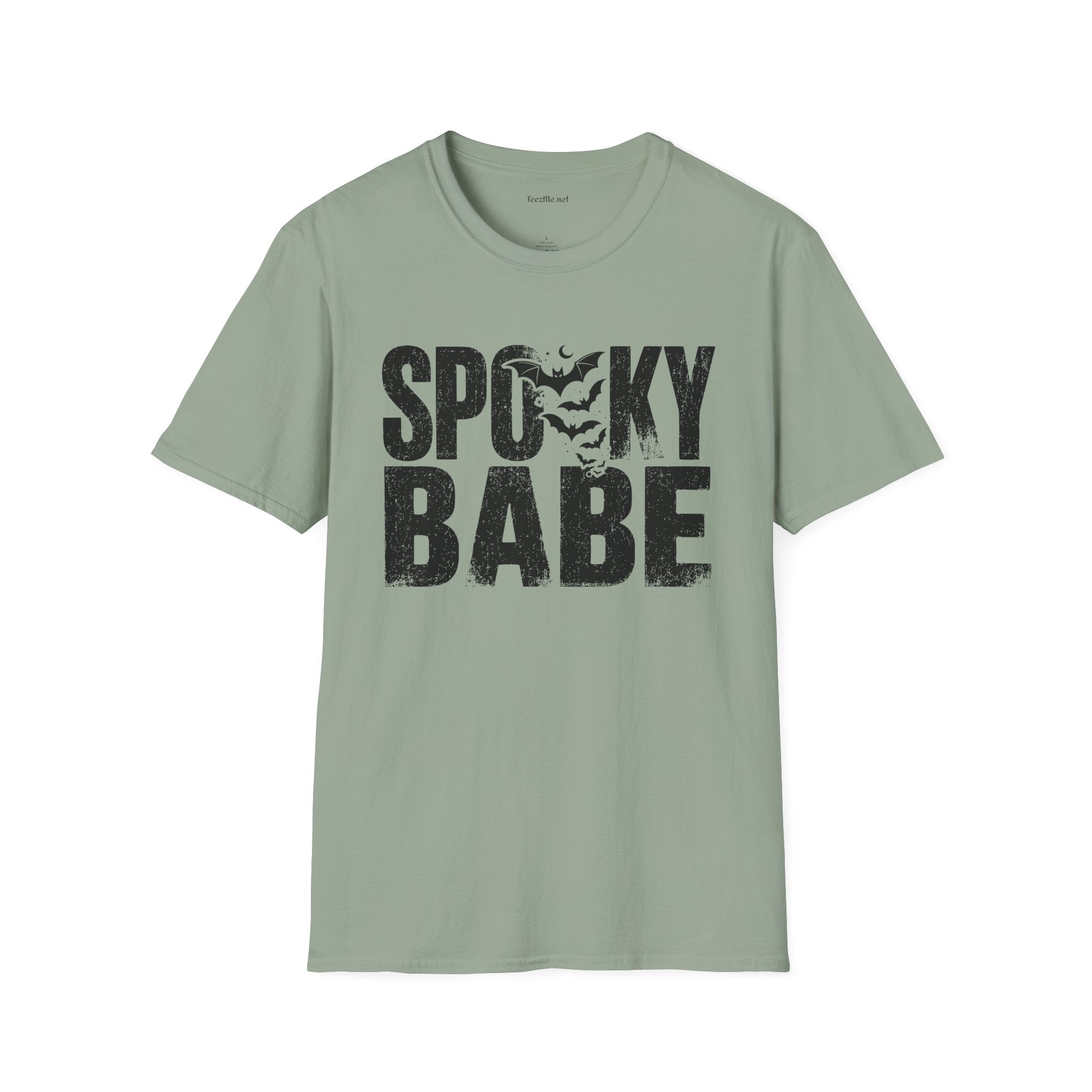 Spooky Babe Halloween T-Shirt — Orange Graphic Tee with Bats