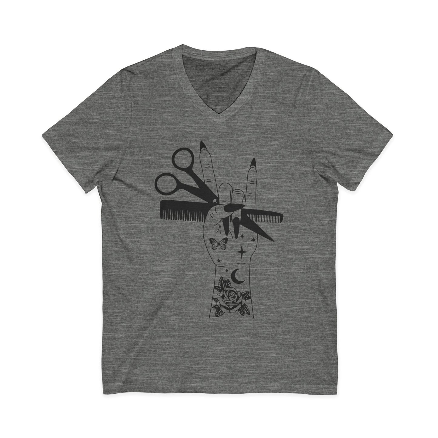 Hairsylist Boho Unisex Jersey Short Sleeve V-Neck Tee