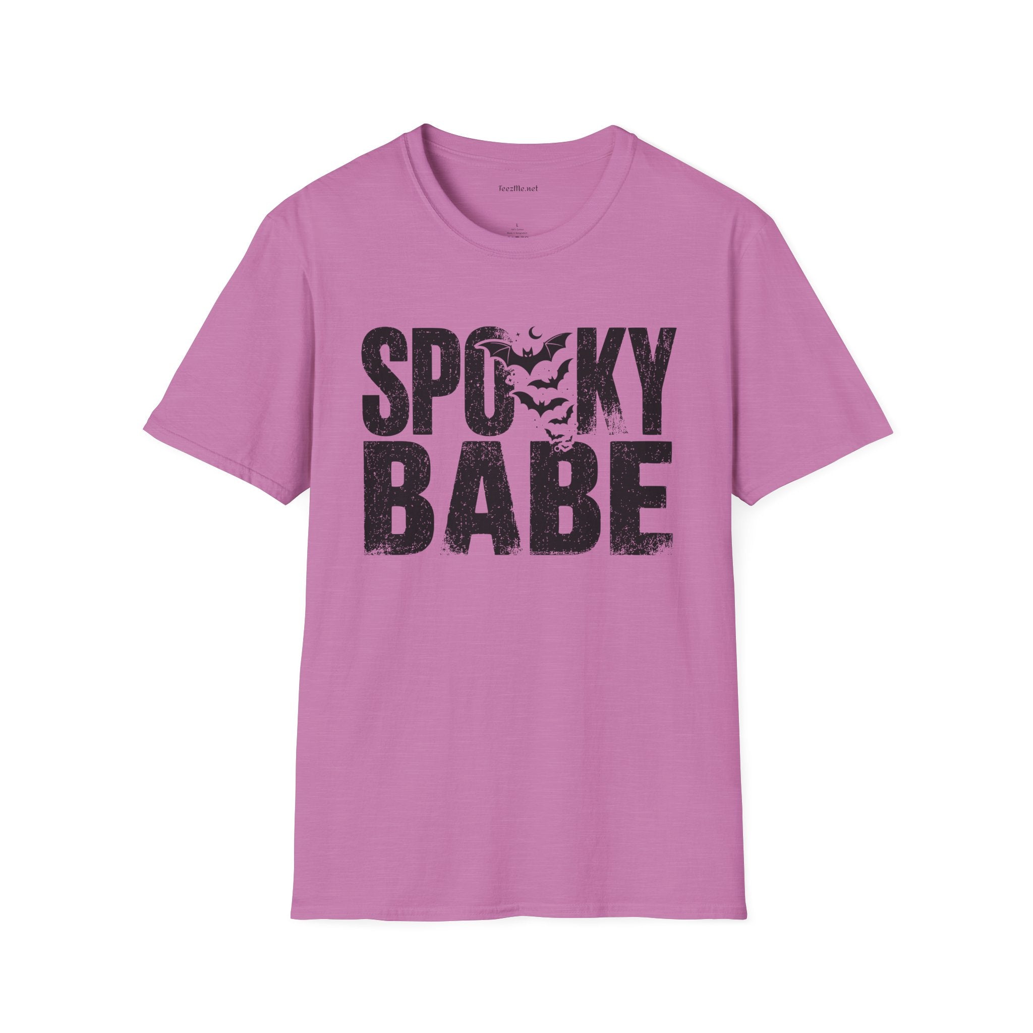 Spooky Babe Halloween T-Shirt — Orange Graphic Tee with Bats