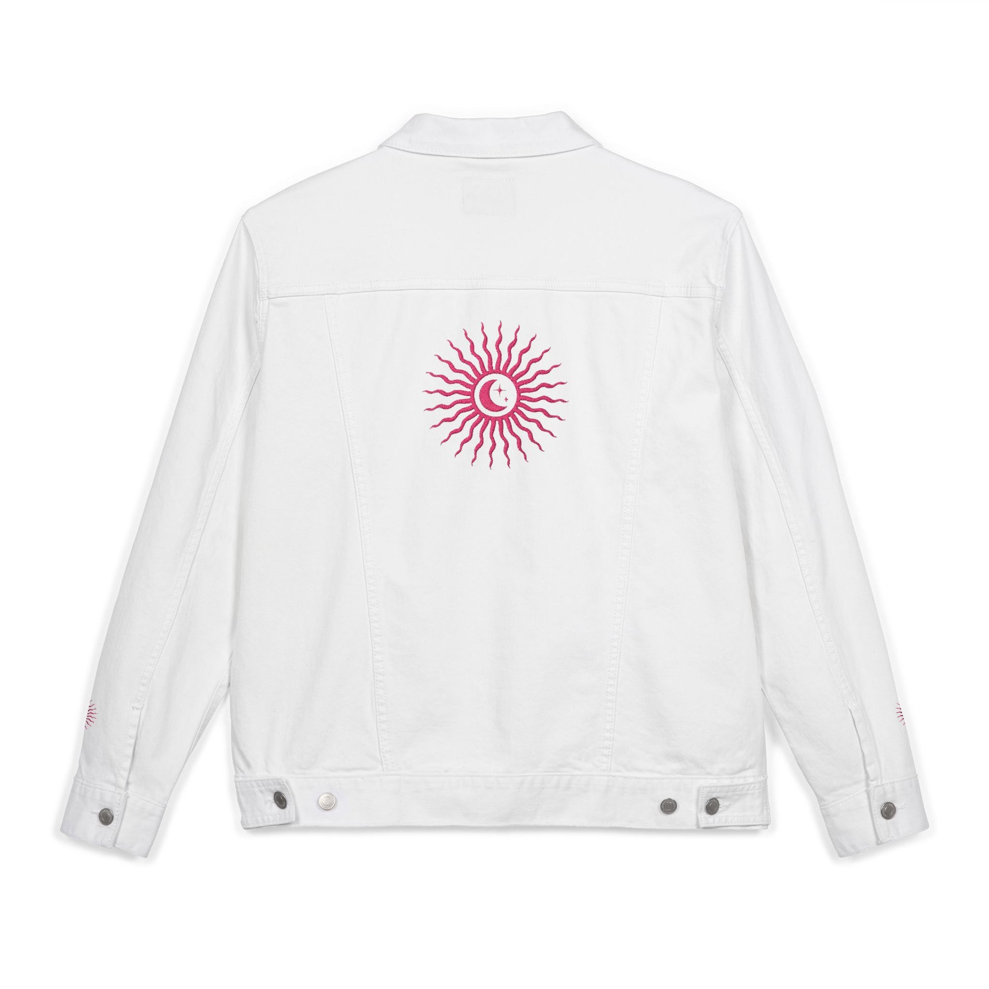 Sun and Moon Pink Unisex Denim Jacket (Embroidery)