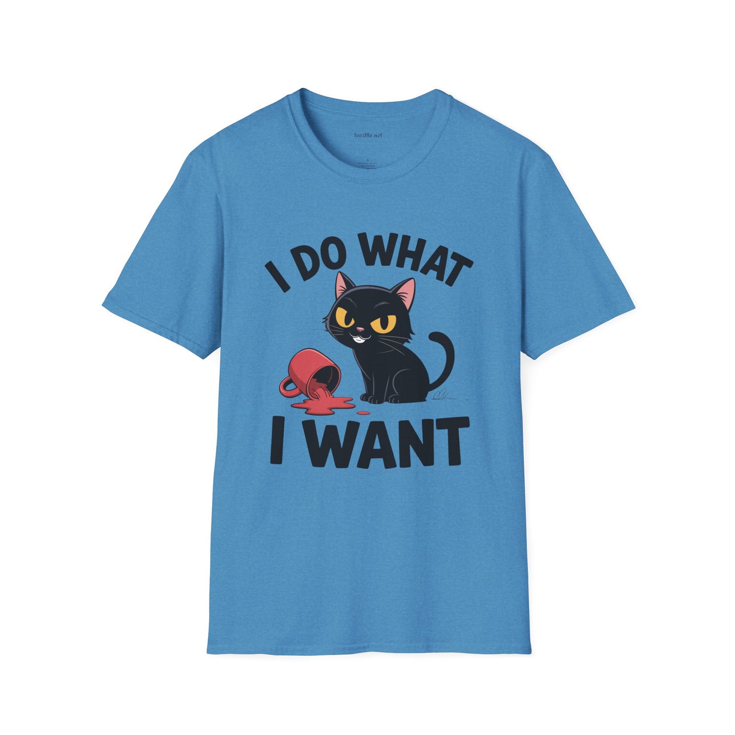 I Do What I Want (with Cat)  Unisex Softstyle T-Shirt 100% Cotton Graphic
