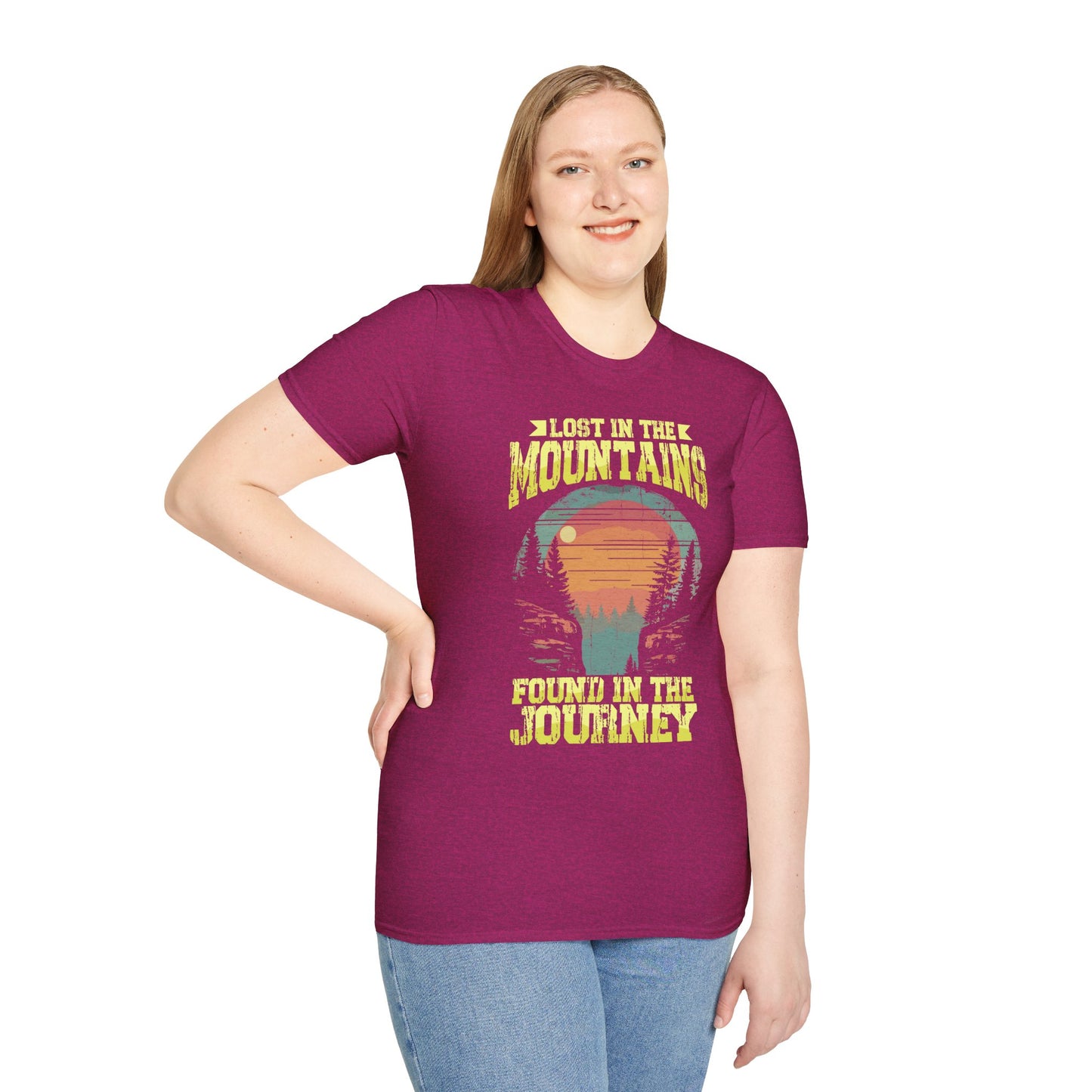 Lost in the Mountain - Unisex Softstyle T-Shirt 100% Cotton Graphic