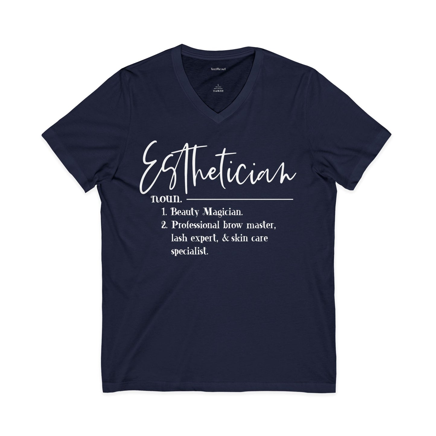 Esthetician (definition) Unisex Jersey Short Sleeve V-Neck Tee