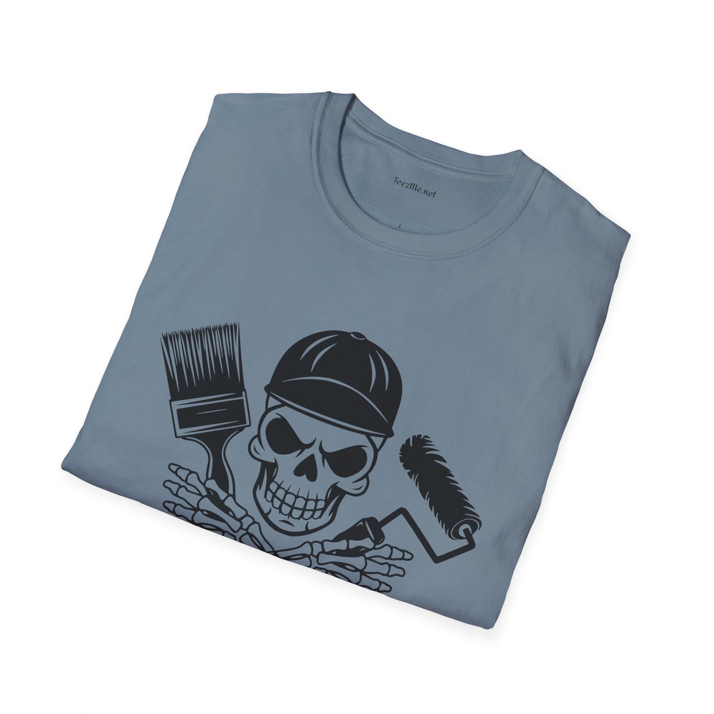 Painter Skeleton Unisex Softstyle T-Shirt 100% Cotton Graphic