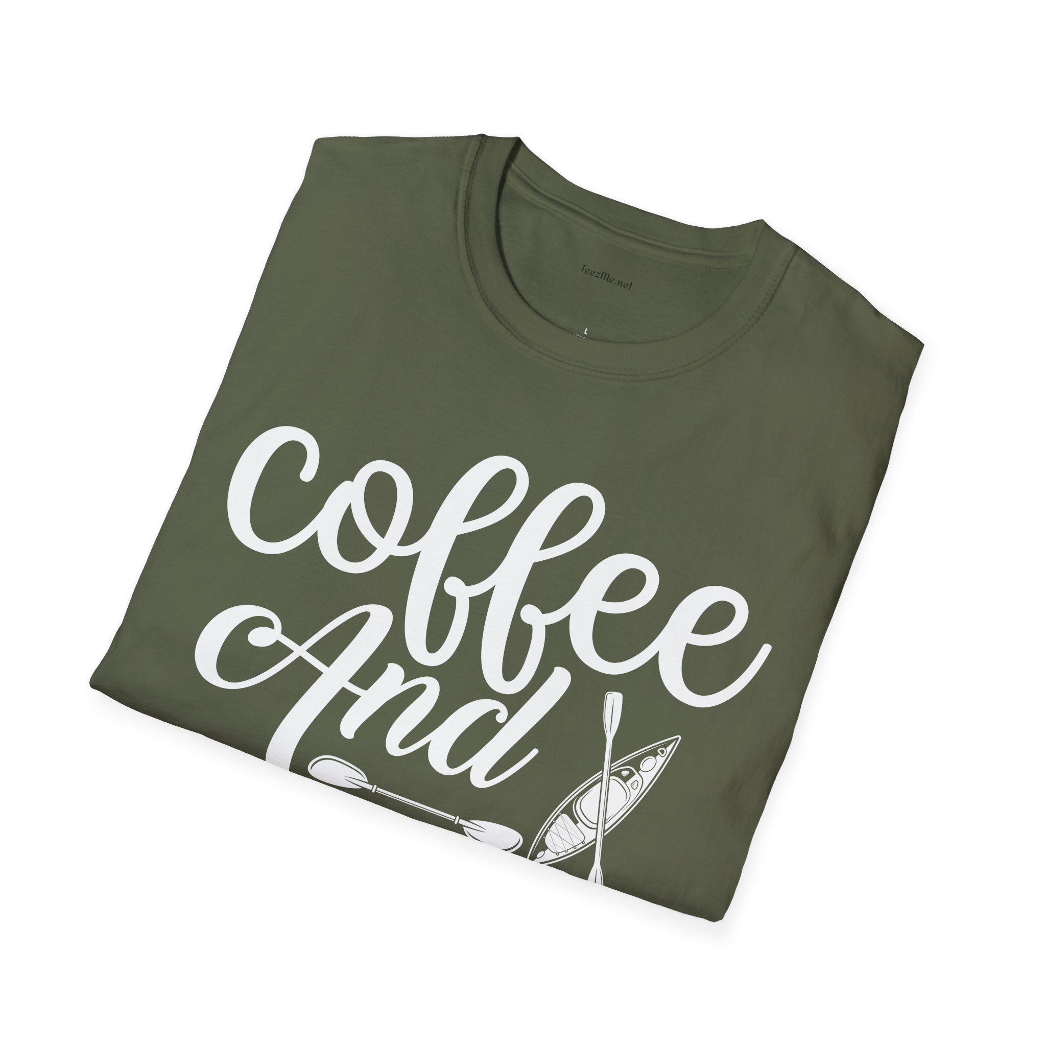 Coffee and Kayaks - Unisex Softstyle T-Shirt 100% Cotton Graphic