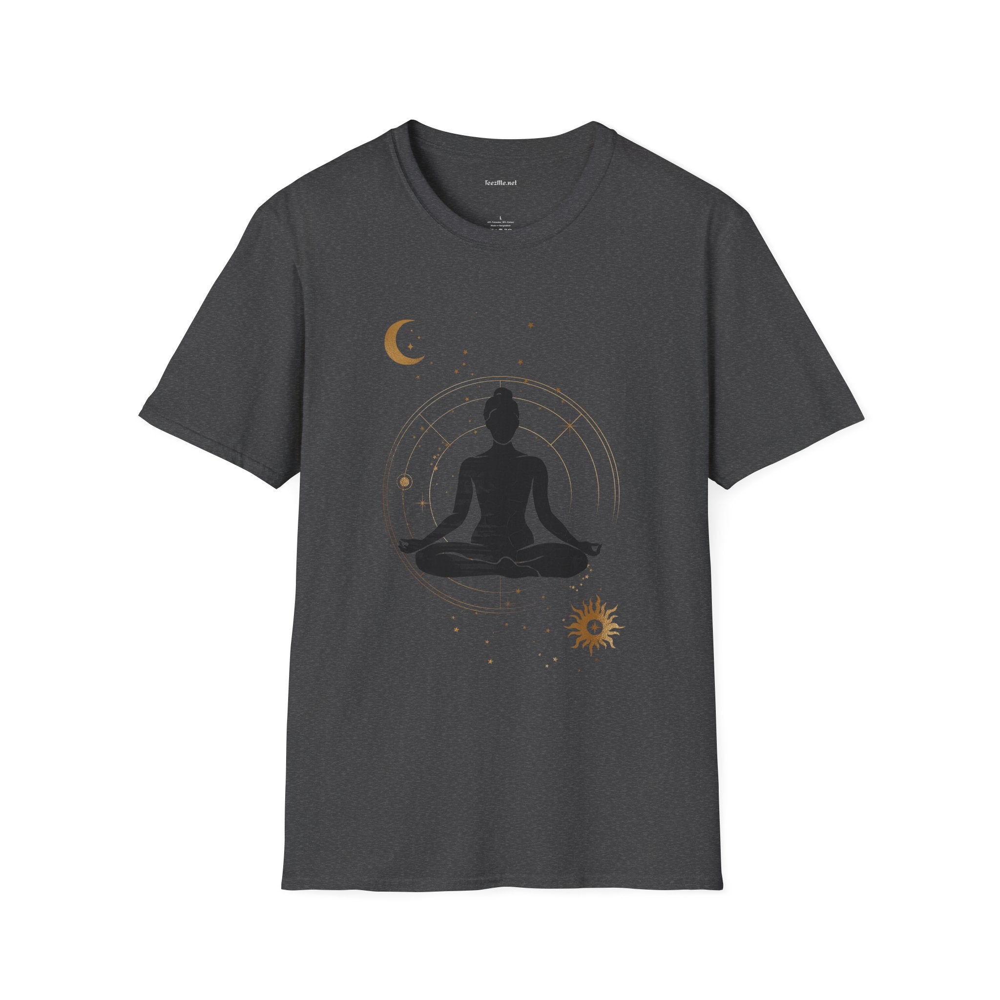 Yoga Under Moon - Unisex Softstyle T-Shirt 100% Cotton Graphic