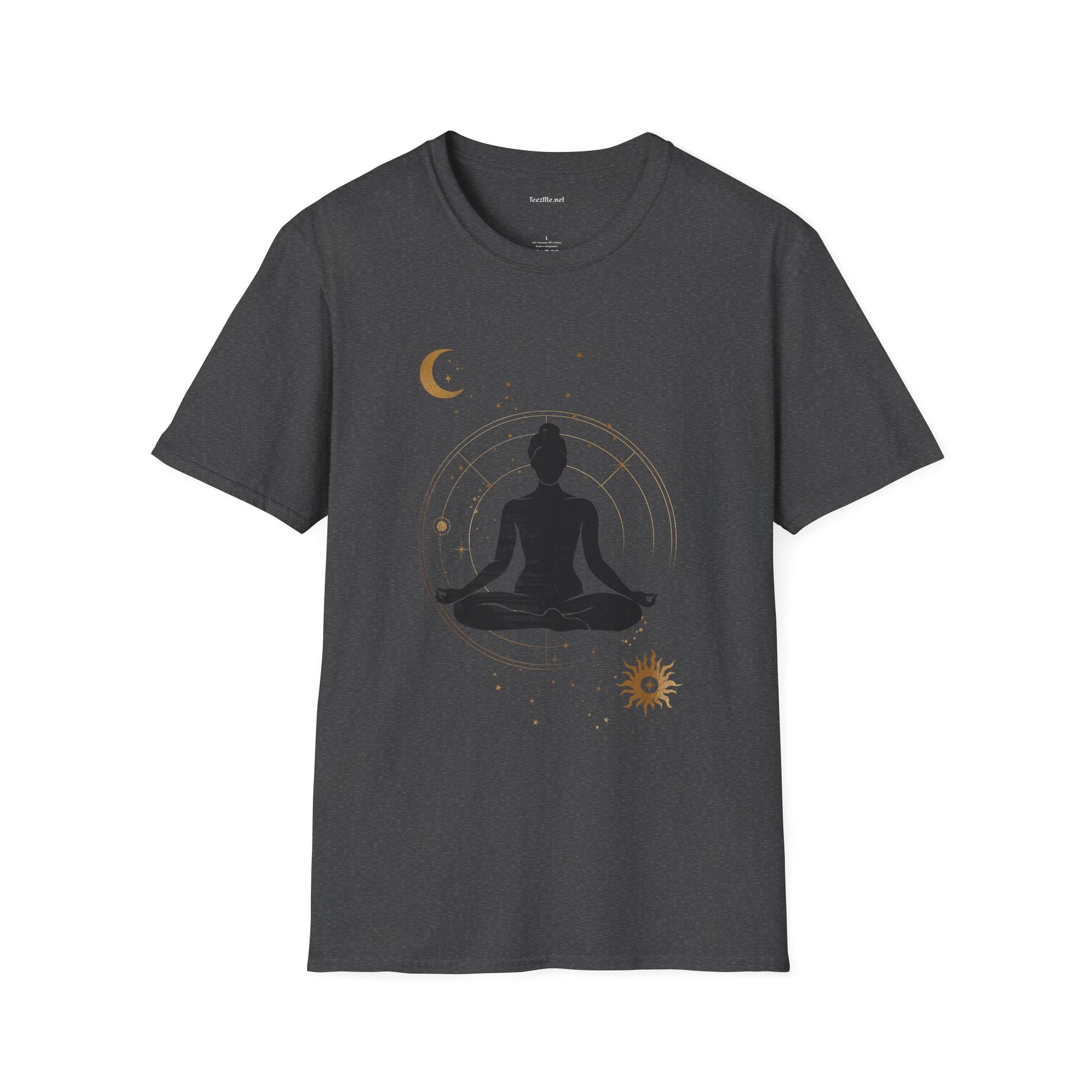 Yoga Under Moon - Unisex Softstyle T-Shirt 100% Cotton Graphic