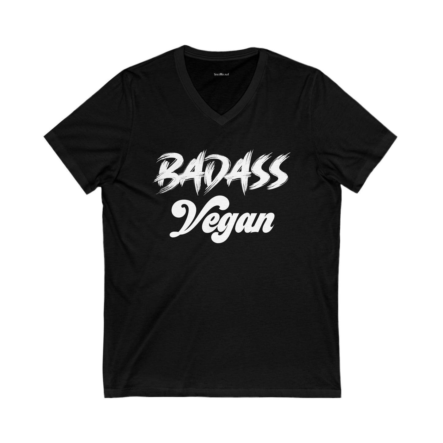 BADASS Vegan Unisex Jersey Short Sleeve V-Neck Tee