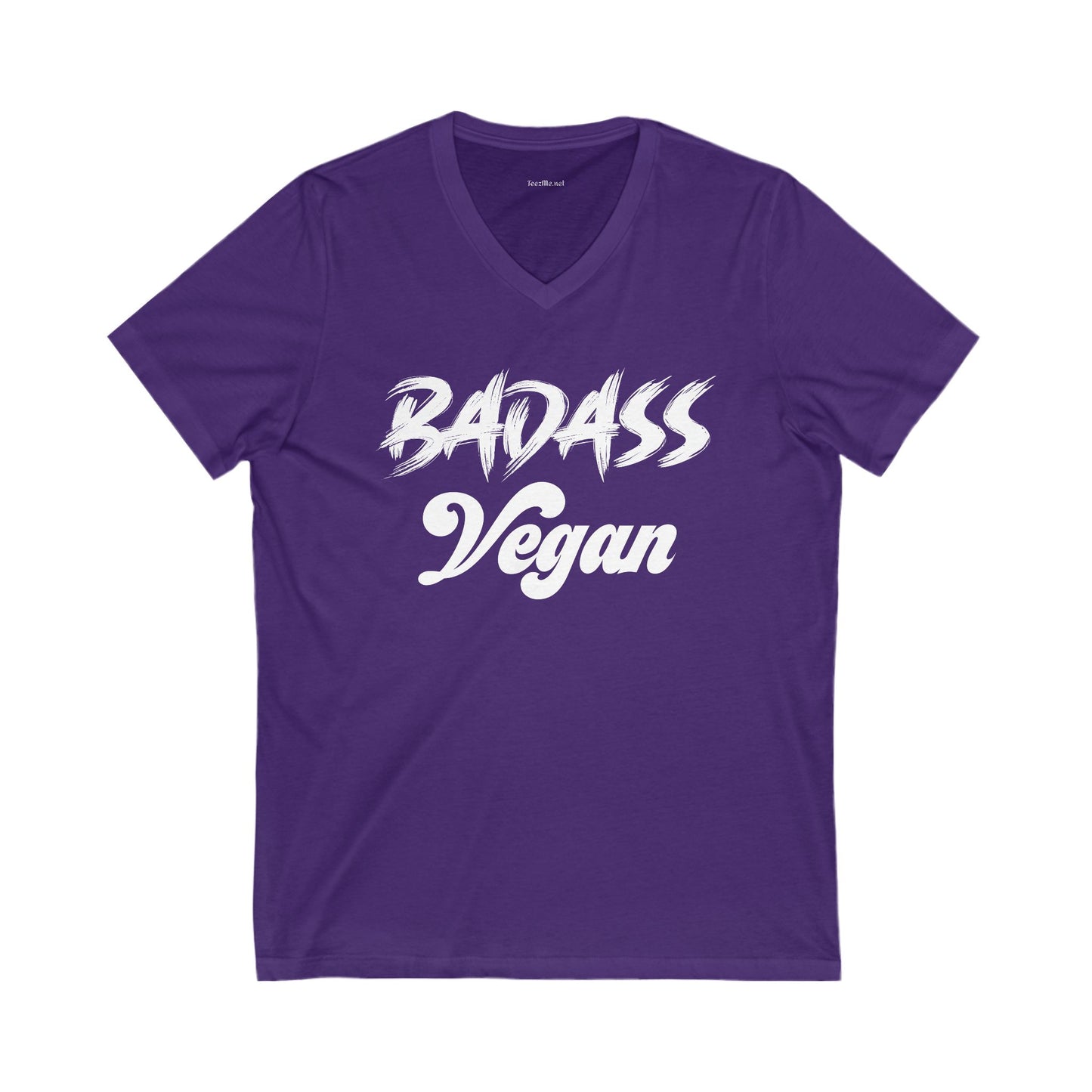 BADASS Vegan Unisex Jersey Short Sleeve V-Neck Tee