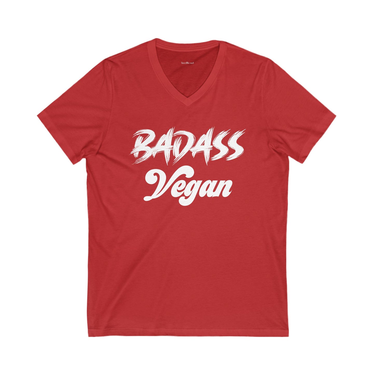 BADASS Vegan Unisex Jersey Short Sleeve V-Neck Tee